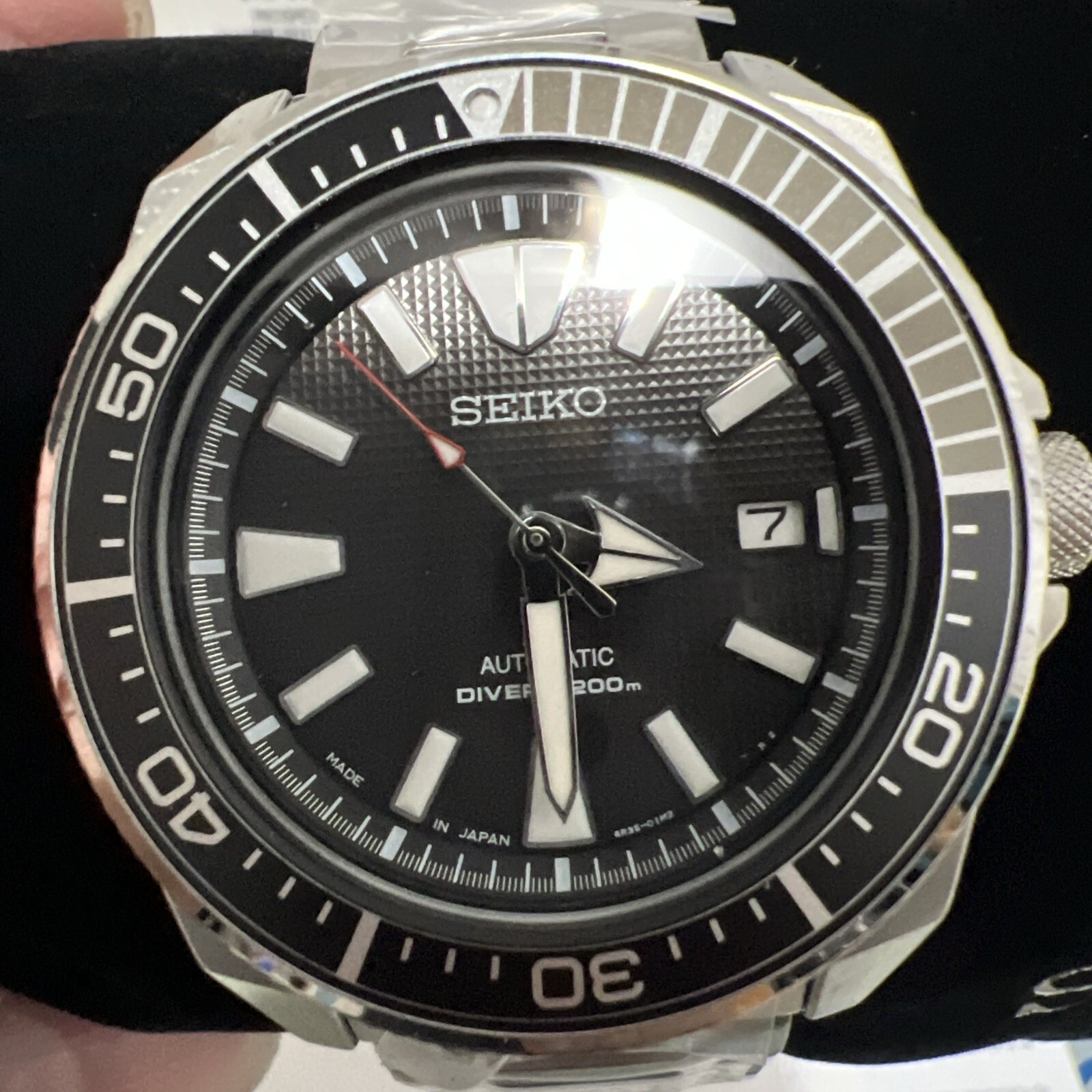 Authentic-Seiko Dealer-Prospex Samurai Diver Black Dial Automatic Watch SRPF03🎁