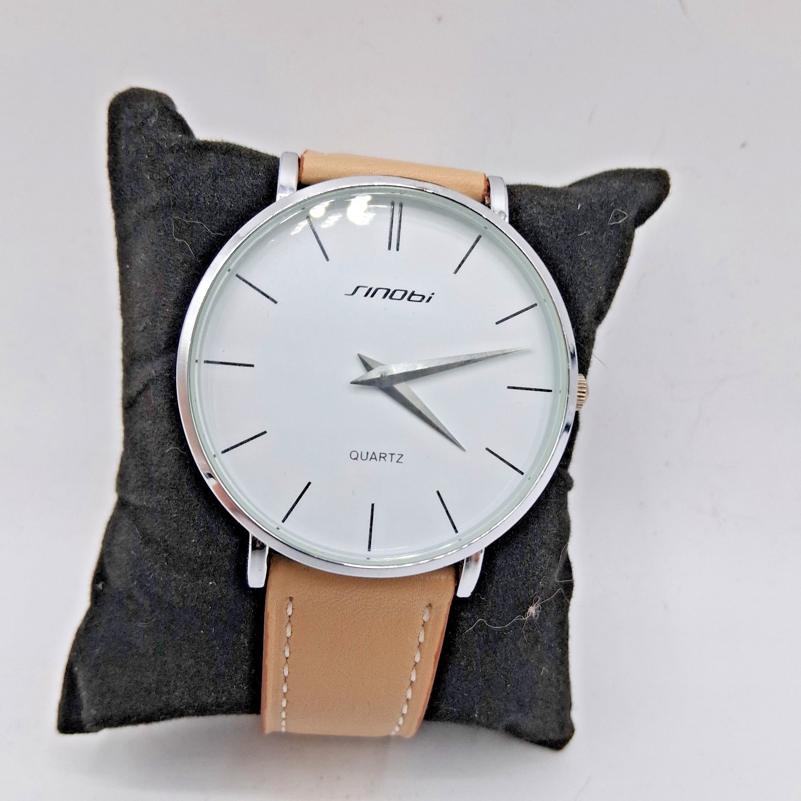 Sinobi Quartz ,Analog ,Watch Light Brown Band. (Men, or Women, or Unsex, )