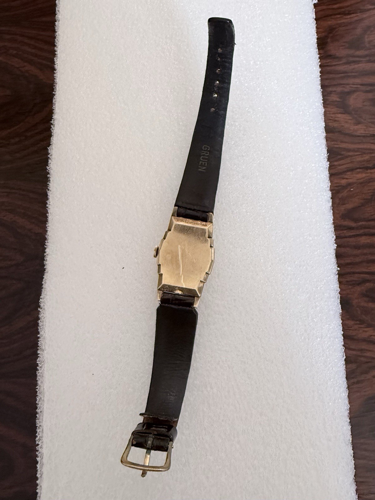 BULOVA YELLOW 10k GF 3 STEP BEZEL CASE ORIGINAL DIAL VINTAGE 194Os ART DECO RUNS