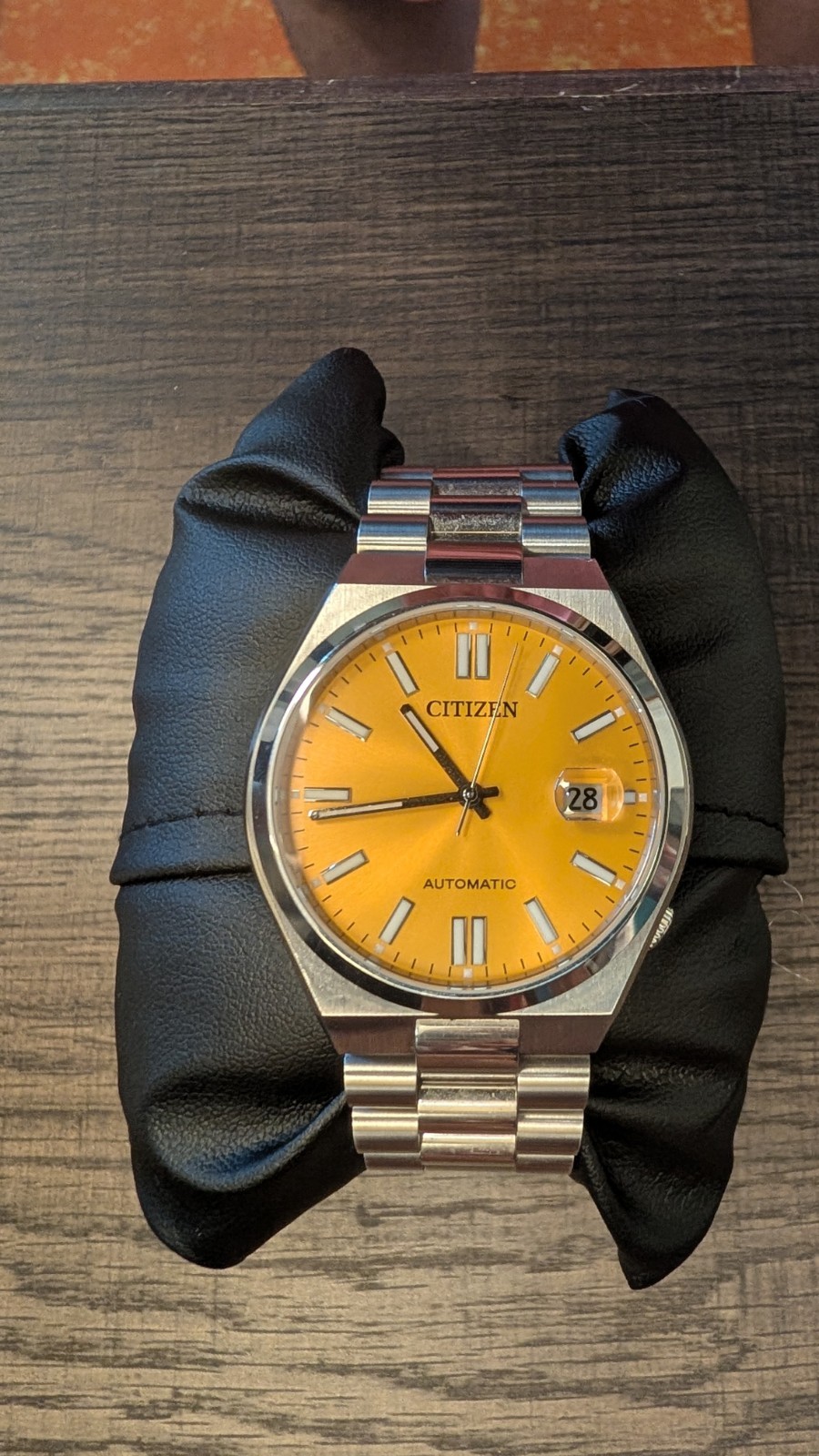 Citizen Tsuyosa Automatic Yellow Dial Stainless Steel watch with Box and papers