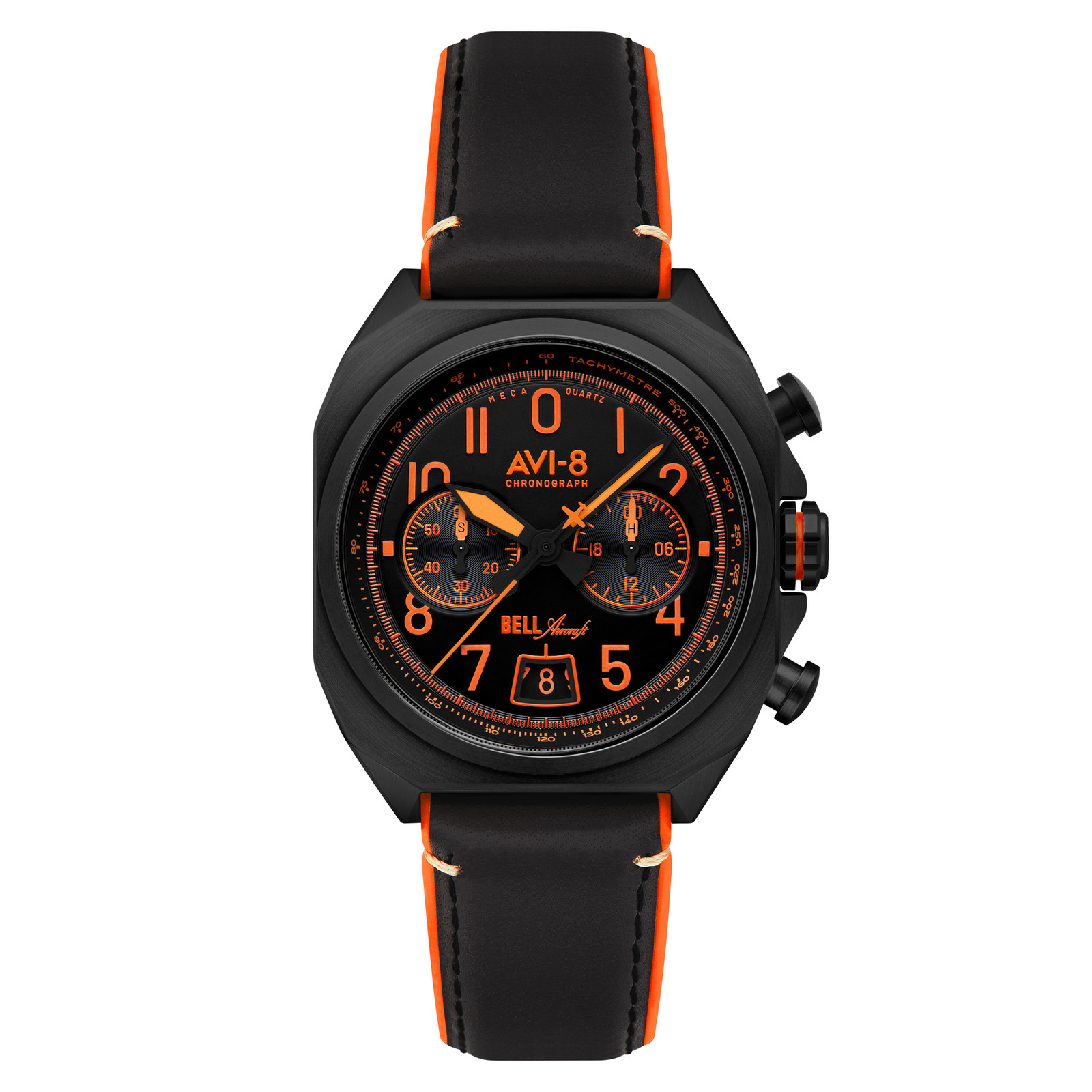 BELL X-1 MACHBUSTER CHRONOGRAPH Black / Leather | Black Dial Wristwatch AV-4118-