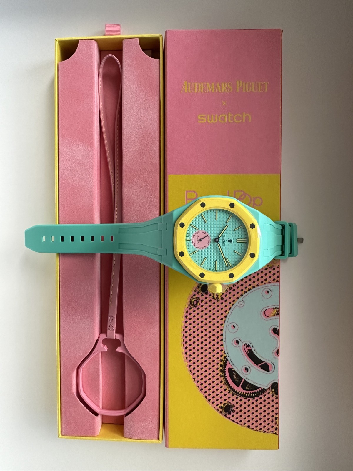 AP x Swatch Royal Pop OTG ROZ With WB STRAP Brand New with RECEIPT READY TO WEAR