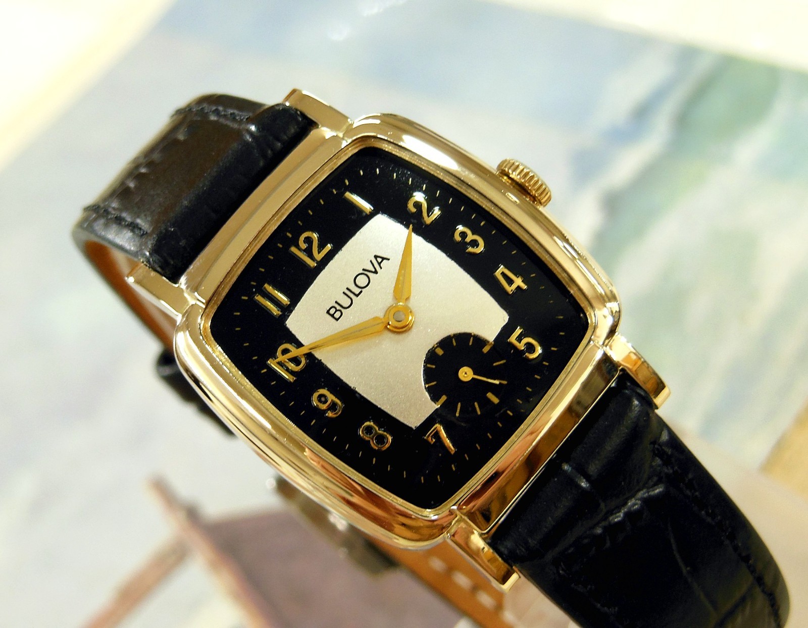 1961 Vintage BULOVA, Stunning BLACK SILVER Dial, Serviced & Warranty