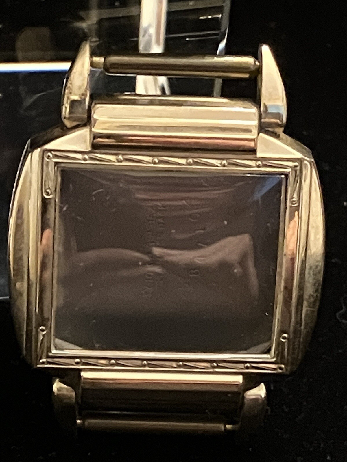 VINTAGE STAR WATCH CO. SQUARE CASE, LUGS, CRYSTAL & BACKING NOS-37MM, 10K RGP