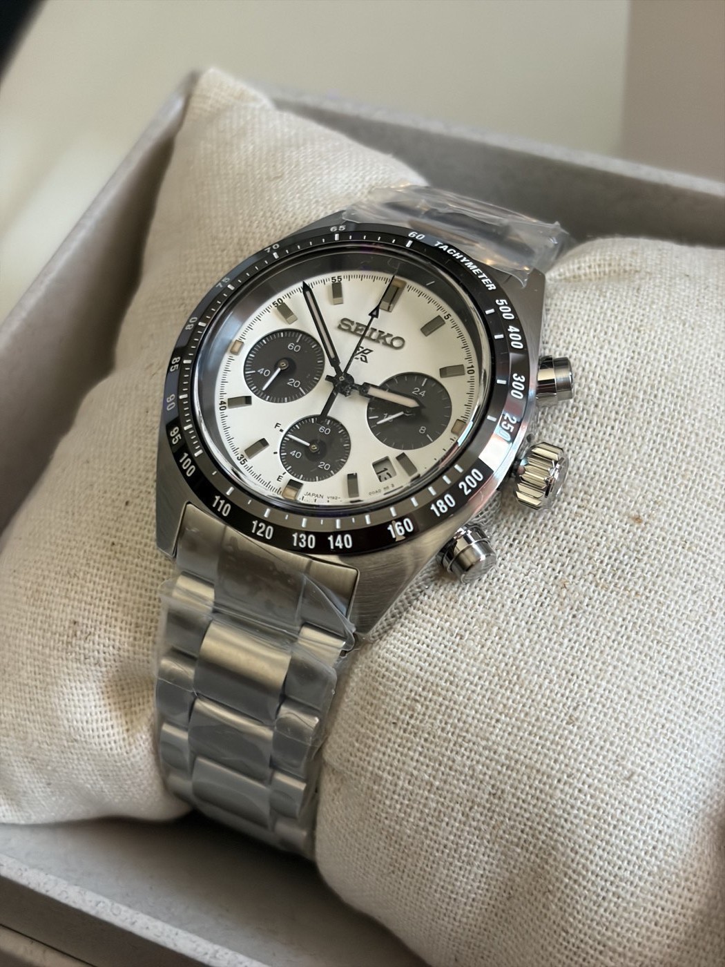 New Seiko Prospex Speedtimer Silver Dial Stainless Steel Bracelet Watch SSC911
