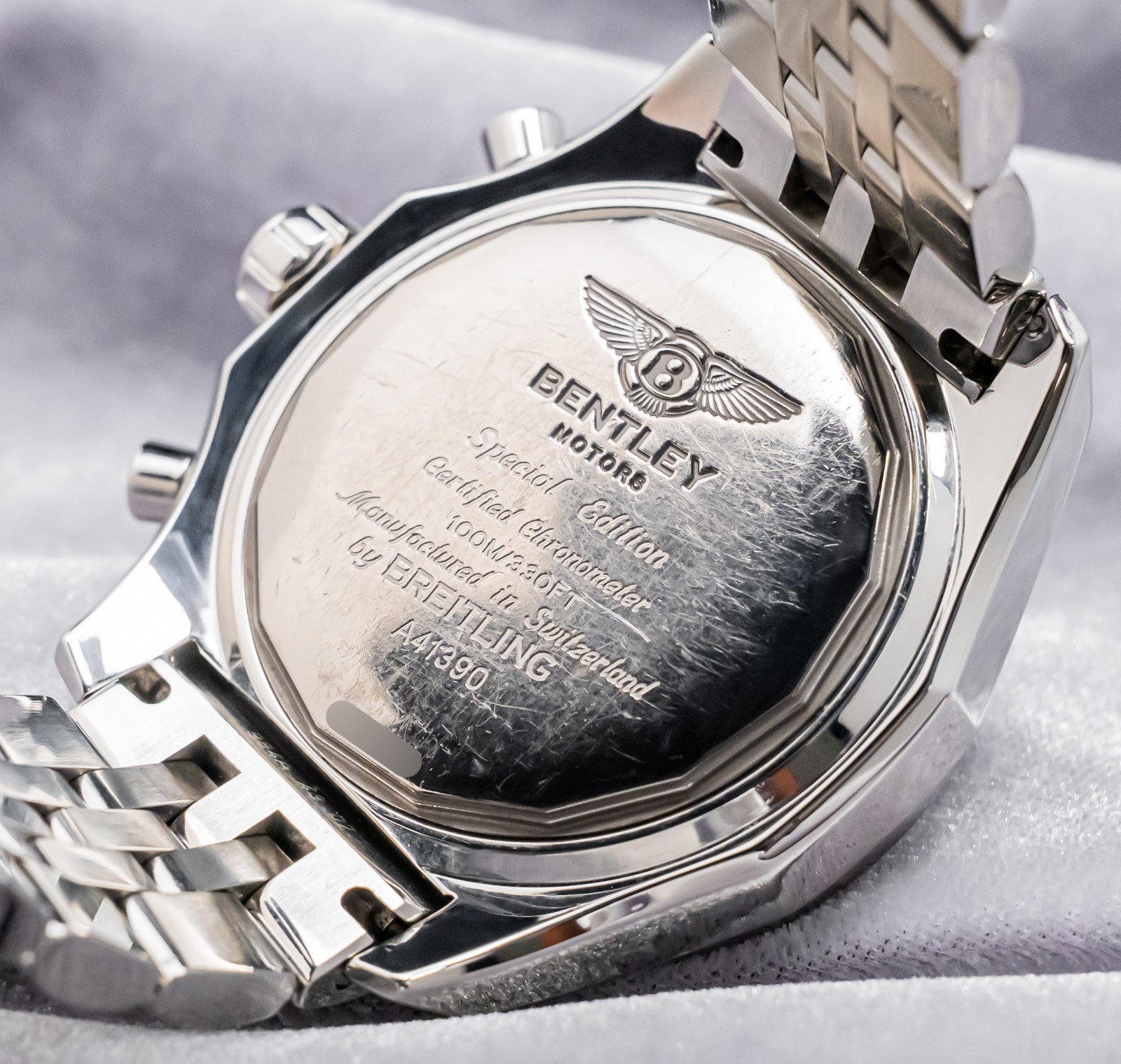 Breitling Bentley Barnato 42mm Silver Dial Box Papers SERVICED eBay Live A41390