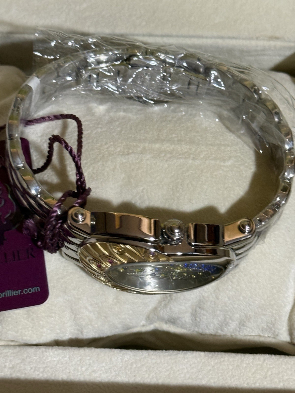 Brillier Royal Plume Stainless Steel Ladies Watch. RARE GEM STONES