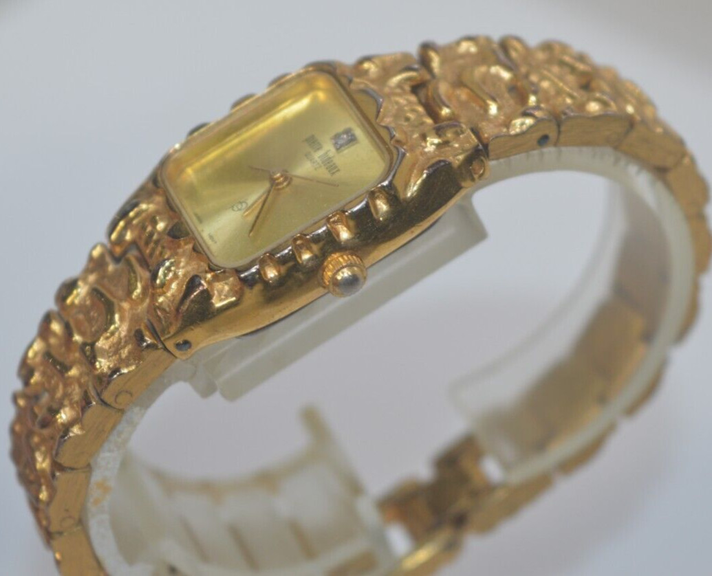Pierre Bideaux Women Dress/Formal Gold Nugget Watch New battery GUARANTEED