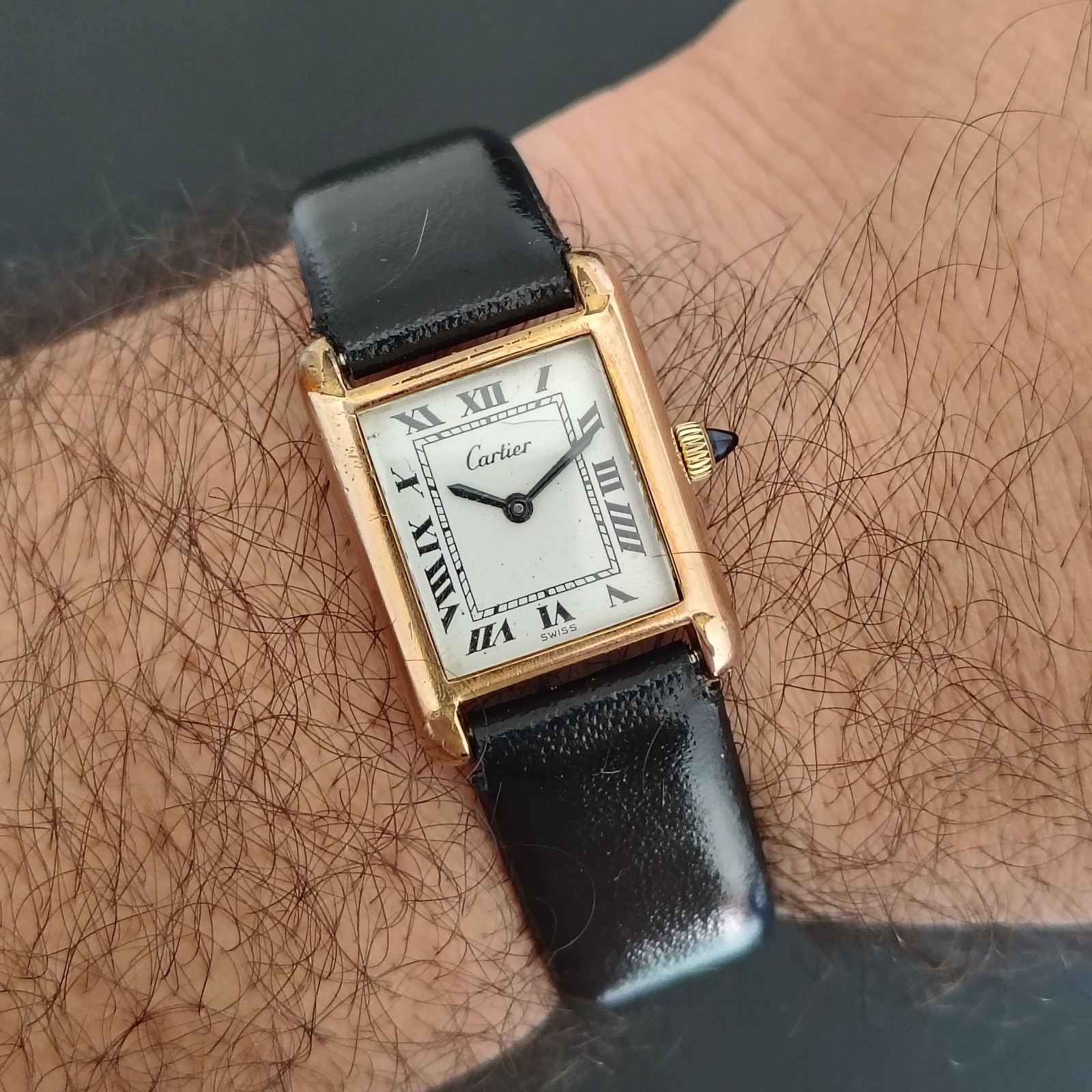 Vintage Cartier Tank Pre-must 18k Electroplated 1970s 21x28mm 551.2106