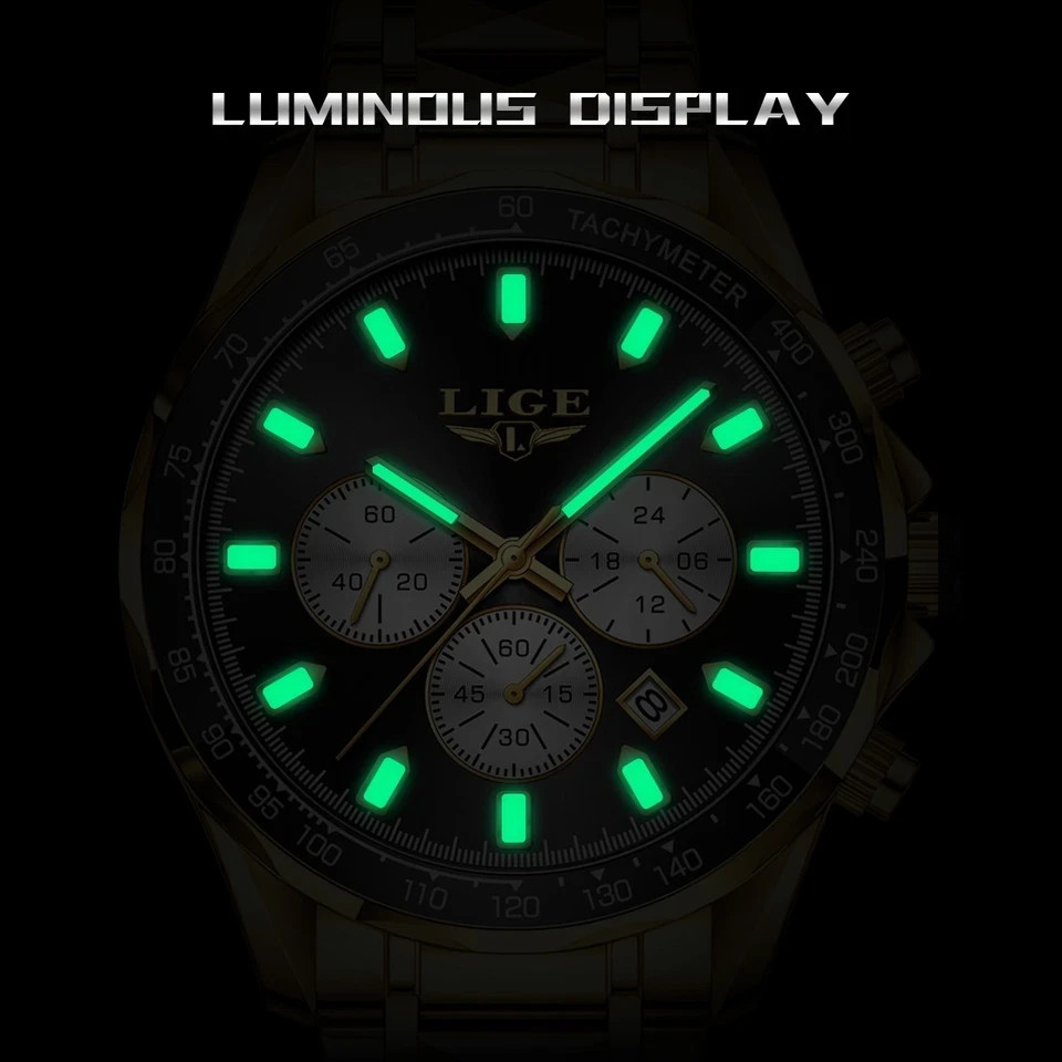 Luxury Men Waterproof Quartz Watch Chronograph Date Luminous Military Man Watch