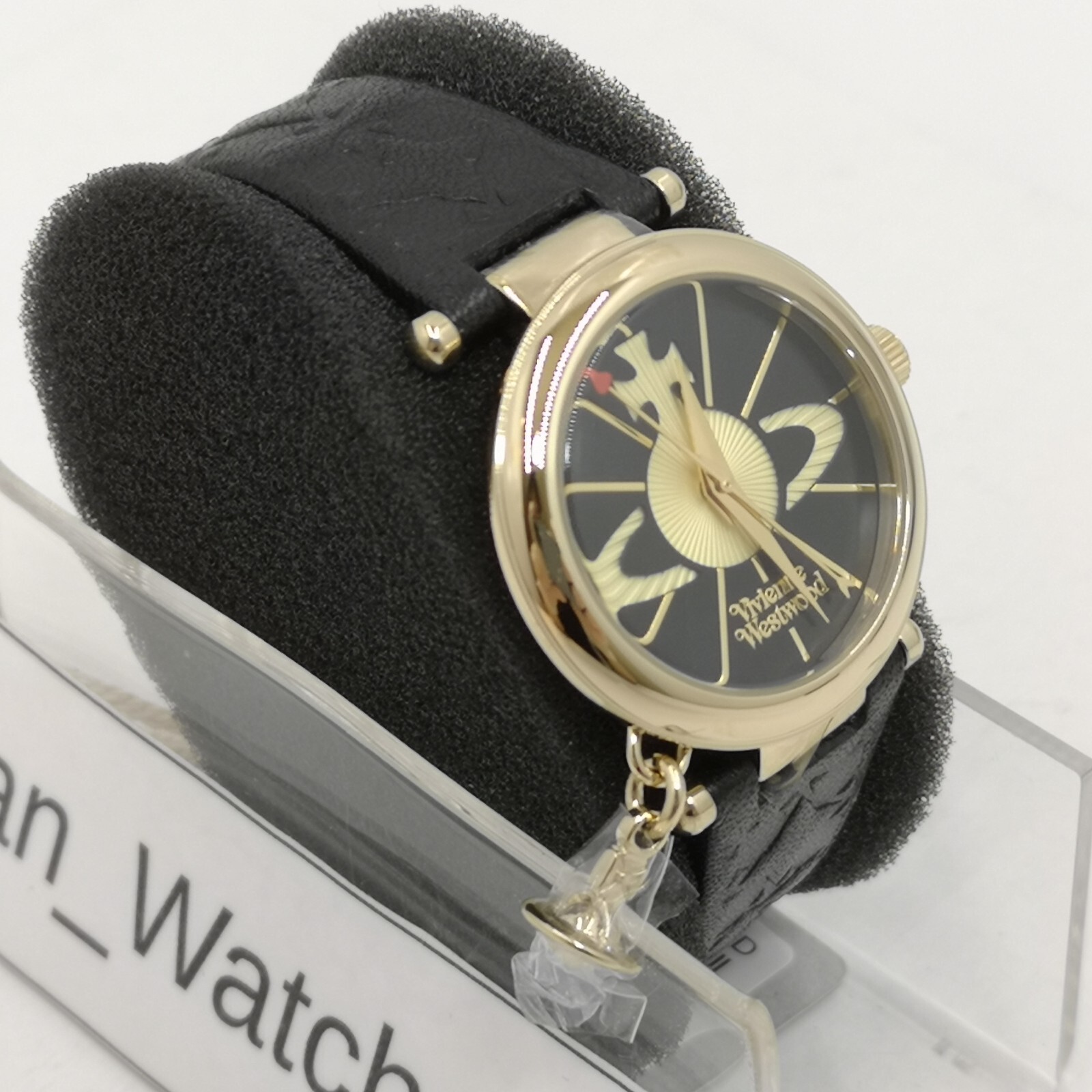 Vivienne Westwood VV006BKGD Black Leather Quartz Women’s Watch New in Box