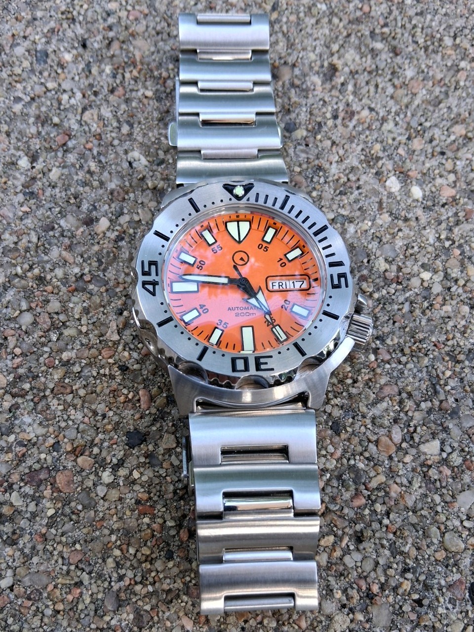 Islander Orange Dial Automatic Dive Watch with AR Double Dome Sapphire, #ISL-94