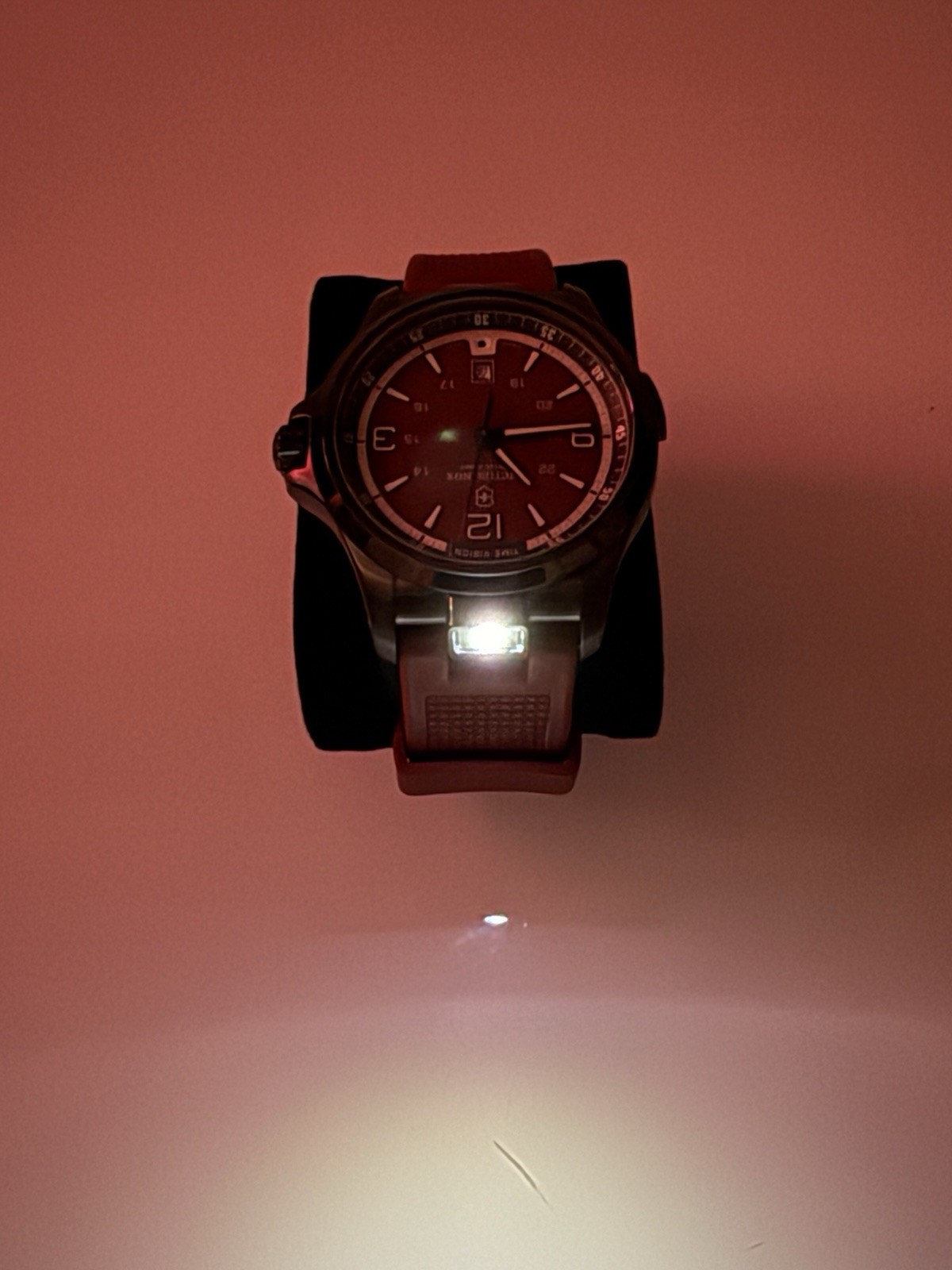 Victorinox Swiss Army Night Vision Quartz 42mm Black/Red Date 50m Watch