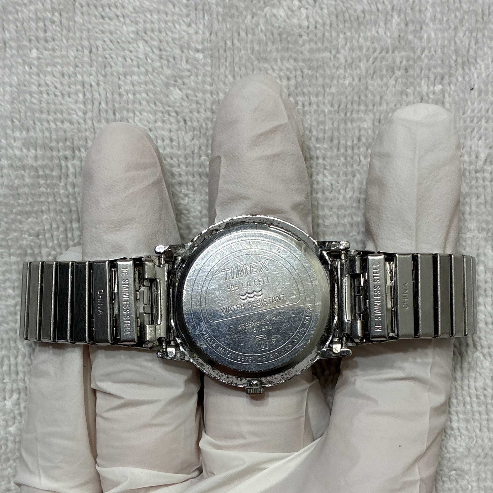 Timex LA CELL Quartz 33mm White Dial Arabic Numerals Silver Bracelet Watch
