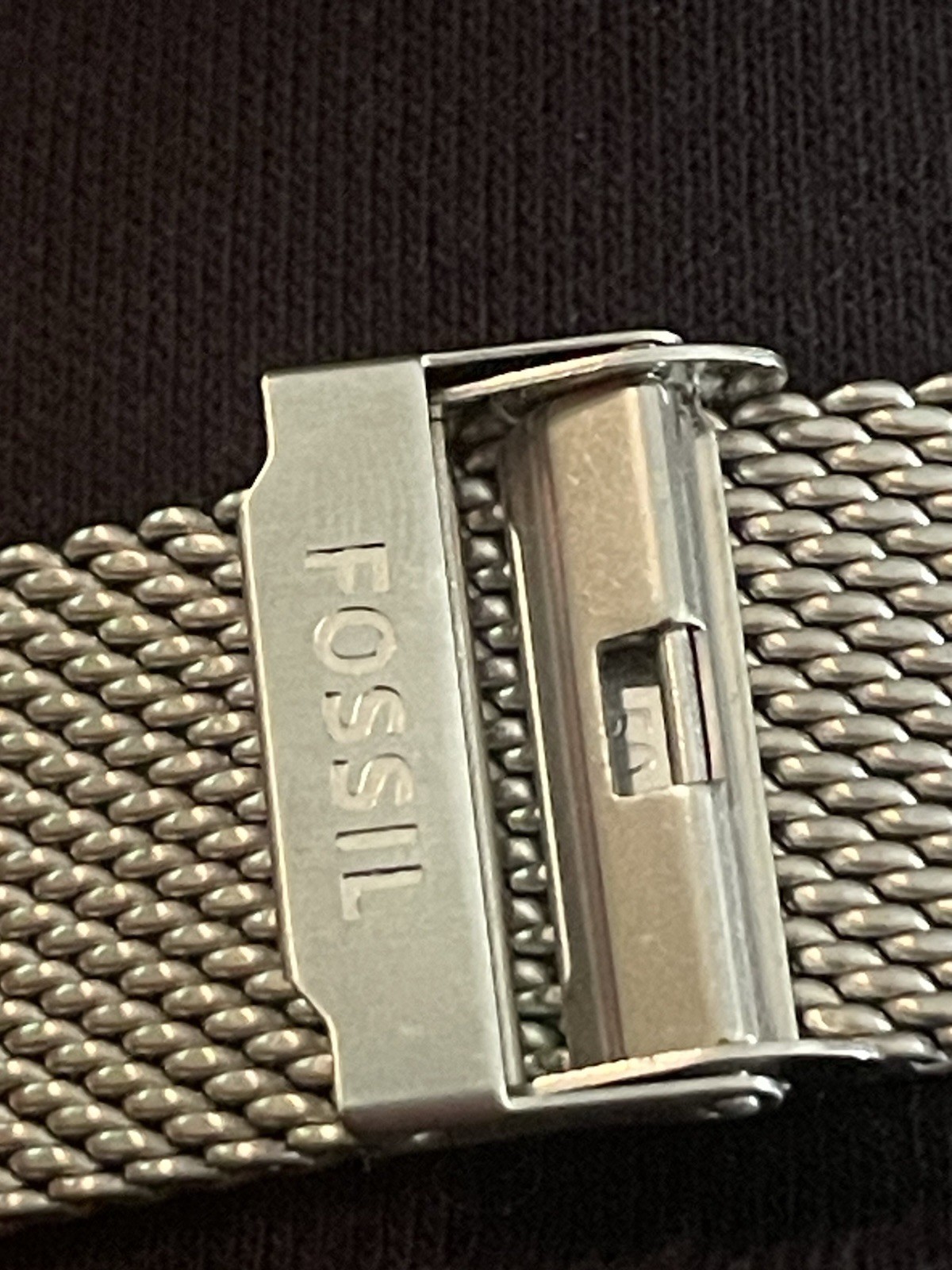 Fossil FS5948 Blue Diver Silver Sunburst Mesh Watch 100M NOS Box Tag Quartz 42mm
