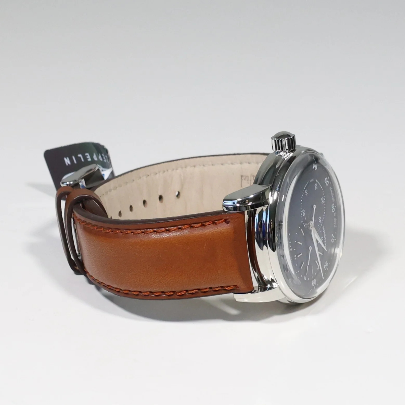 Zeppelin Captains Line Men’s Automatic Blue Dial Brown Leather Strap Watch