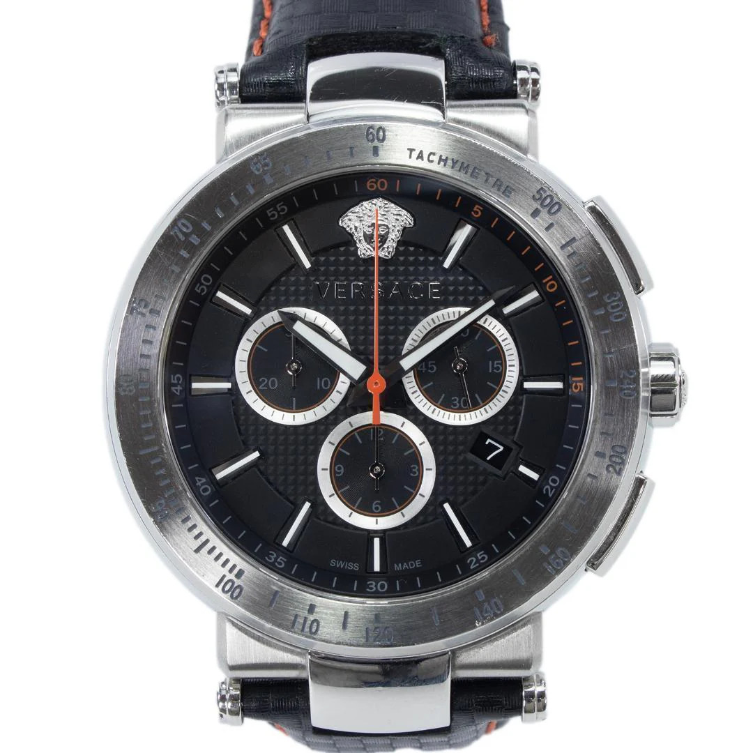 Versace Mystique Sport Quartz Black Dial Dark Blue Band
