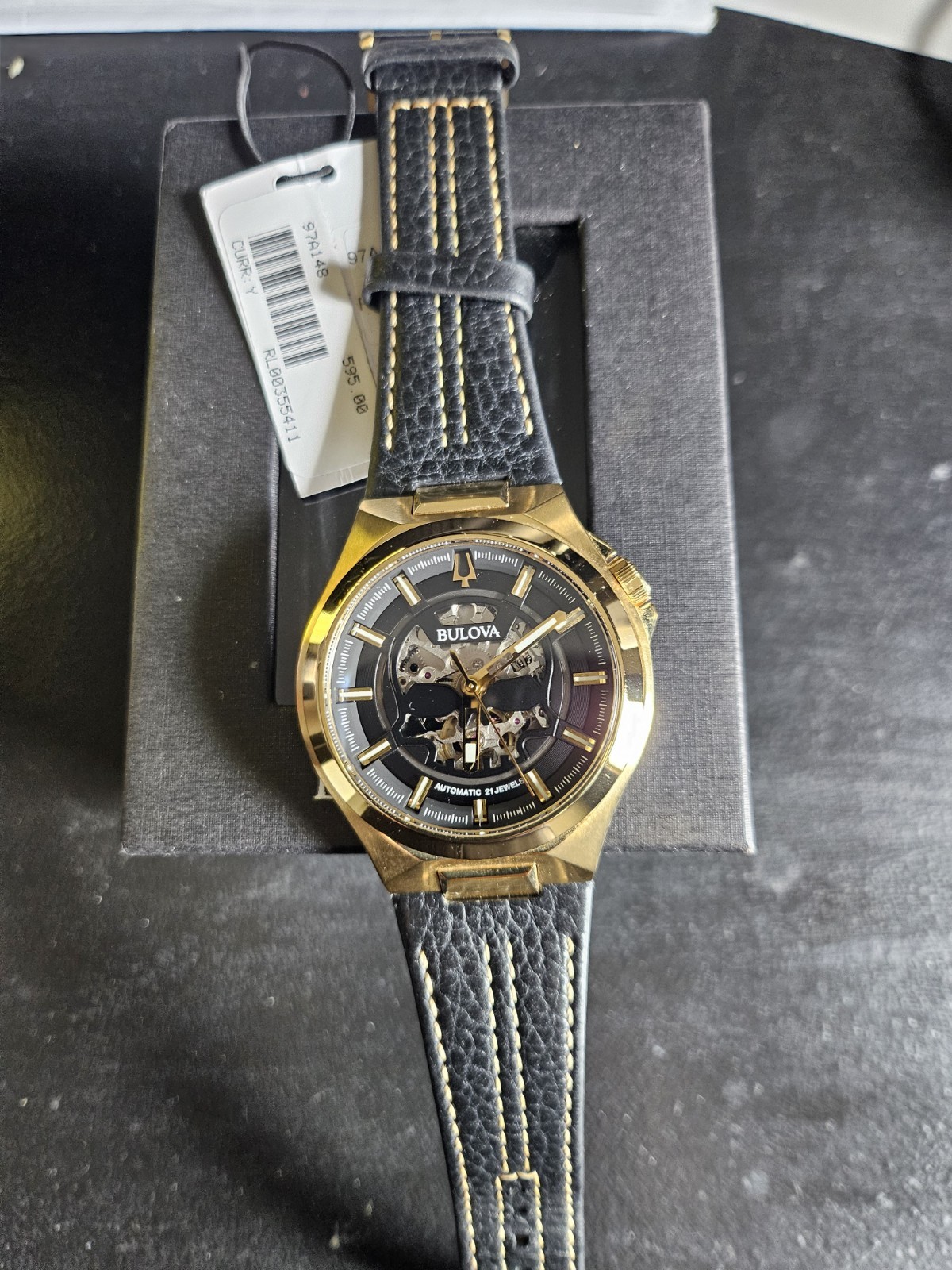 Bulova Maquina Black Men’s Watch – 97A148 With Box & Papers