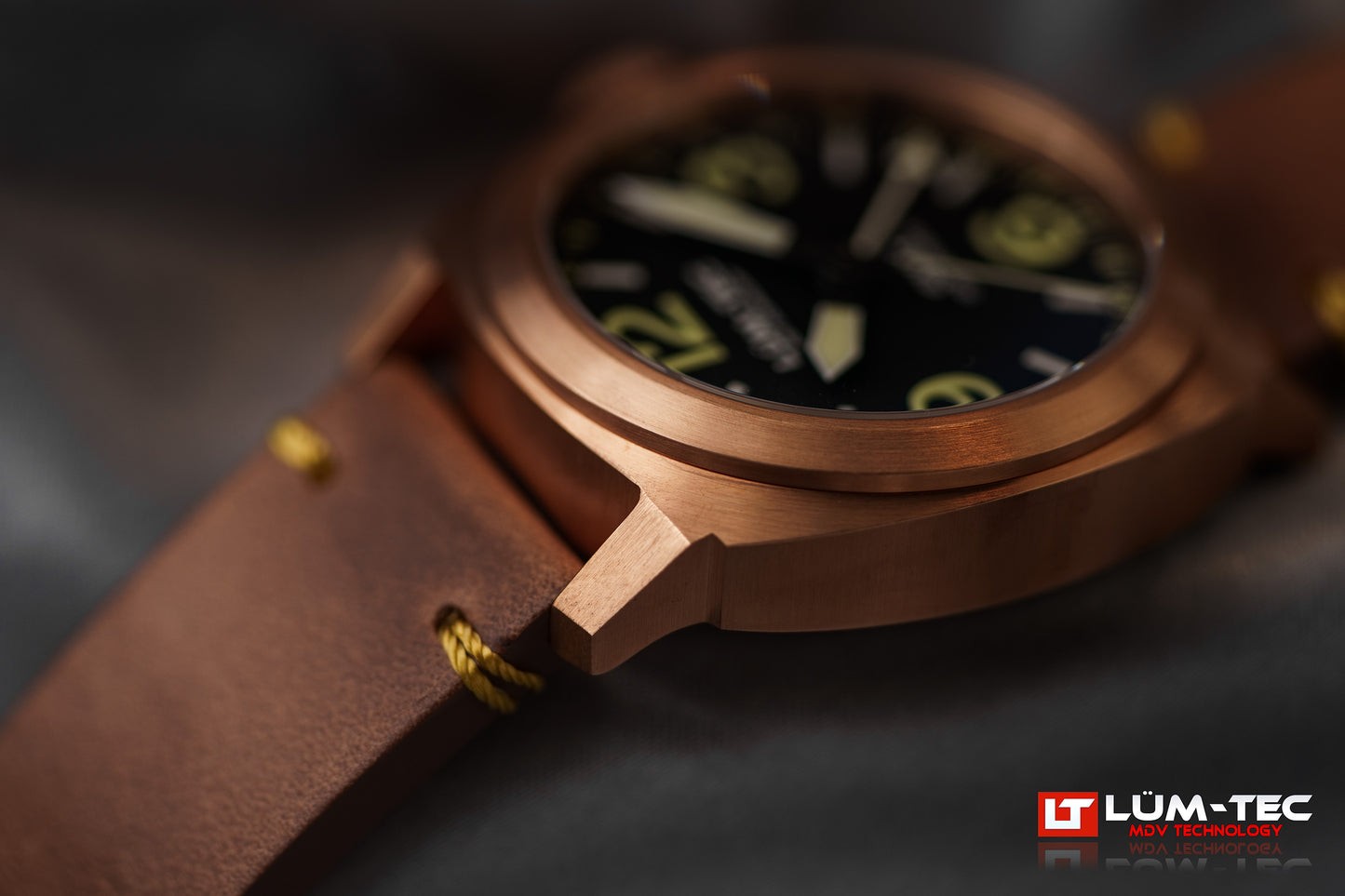 Lum-Tec M94 Bronze NO Date GMT Mens Automatic Watch 44mm Solid CuSn8 Bronze Case