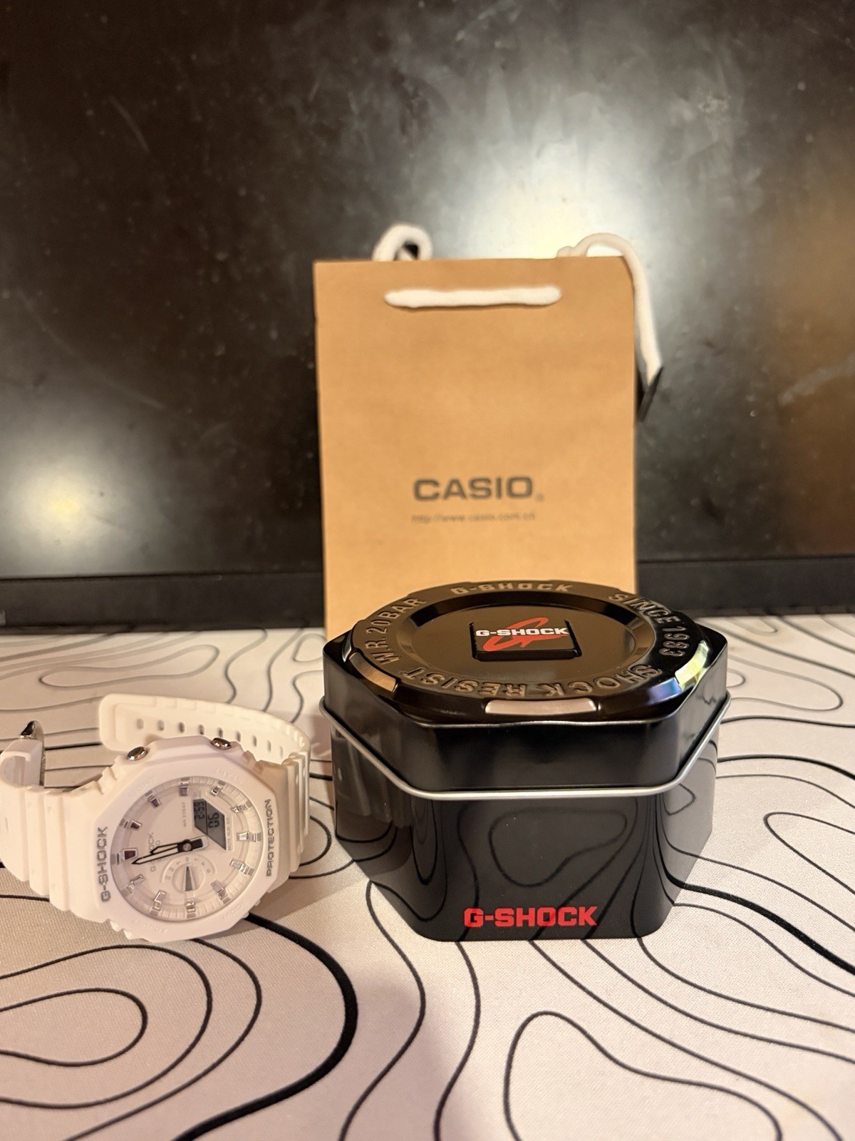 White and Silver Casio G-SHOCK GA2100