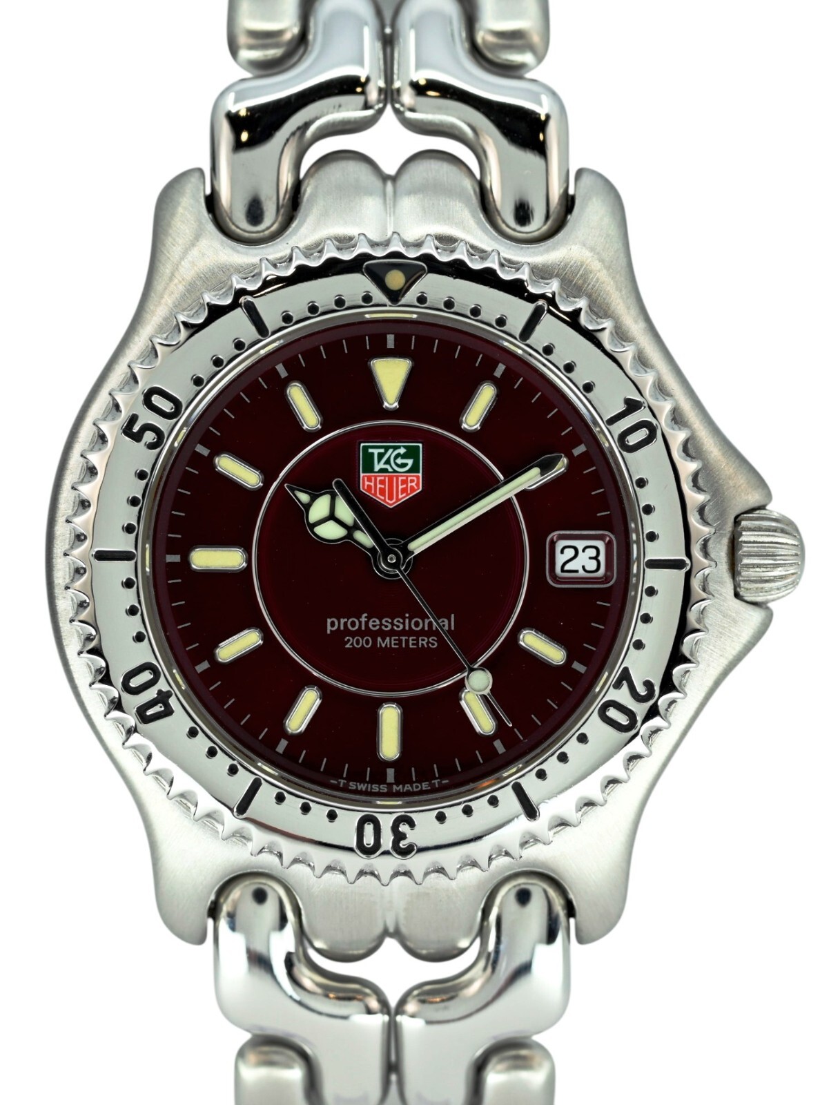 Tag Heuer 38mm Men’s Professional SEL 200m Plum/ Purple Dial Watch! Ref: WG111F!