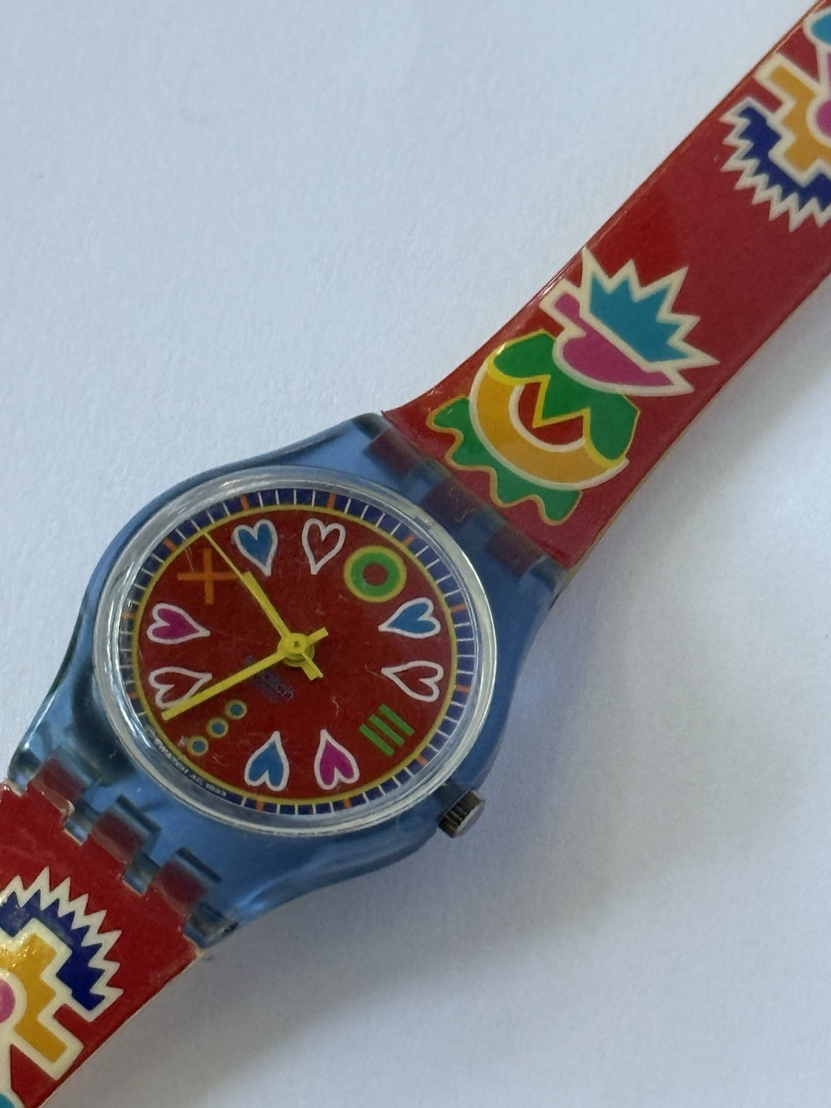 Vintage Swatch Watch 1993 FANCY GLANCES LN119 Pop Art Haring 90s Funky