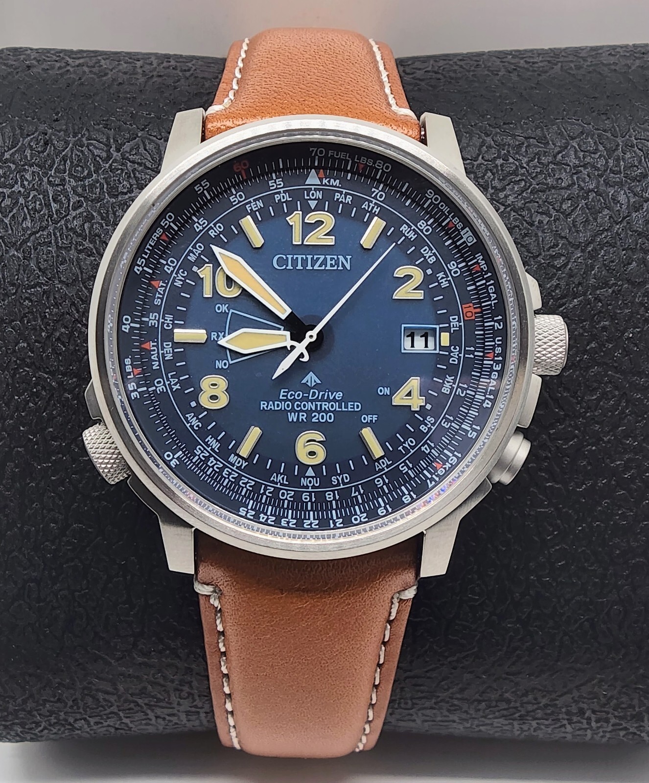 Citizen Air Skyhawk Promaster Sapphire Blue Dial Leather Watch CB0240-11L