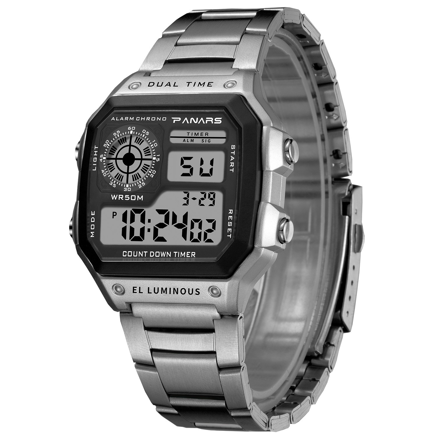Luxury Military Men Watch Waterproof Luminous Date Chronograph Stainless Steel