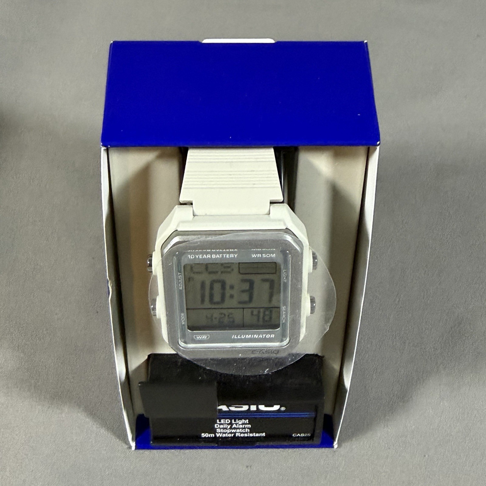 Casio Collection Standard W221H-1AV Ivory 10-year Battery Flash Alert World Time