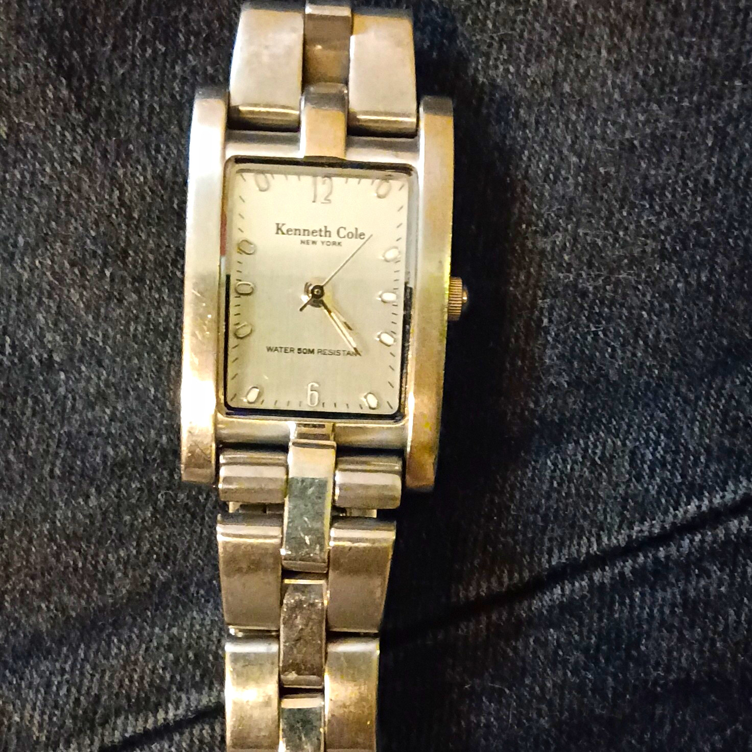 Kenneth Cole New York Women’s Rectangular Silver Dial Quartz 50m Bracelet