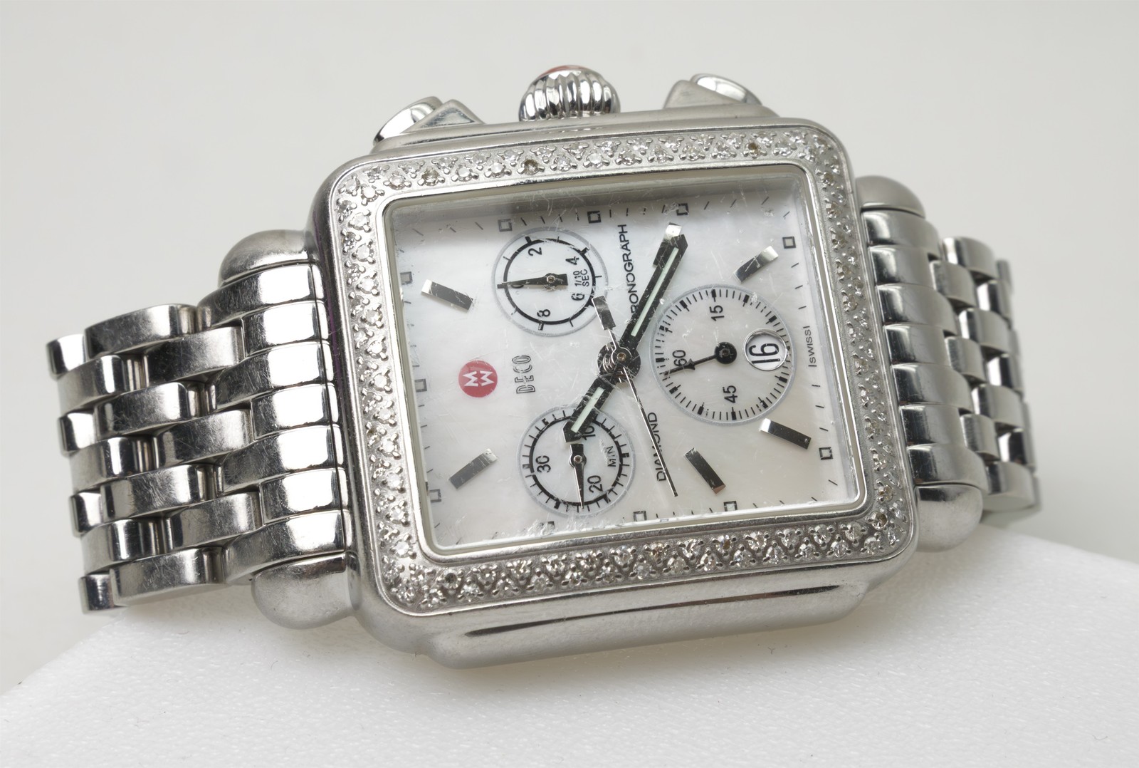 Parts/Repair Small Michele Deco Diamond Bezel Ladies Watch Chronograph