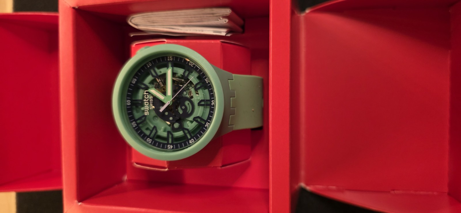Limited Swatch BIG BOLD SWISS MADE FRESH SQUEEZE 47MM SB01G101 Matte Green Blue