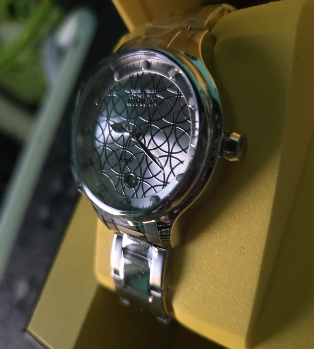 27437 Invicta Angel Vervestone Silver Dial Geometric Stainless Steel Watch 38mm