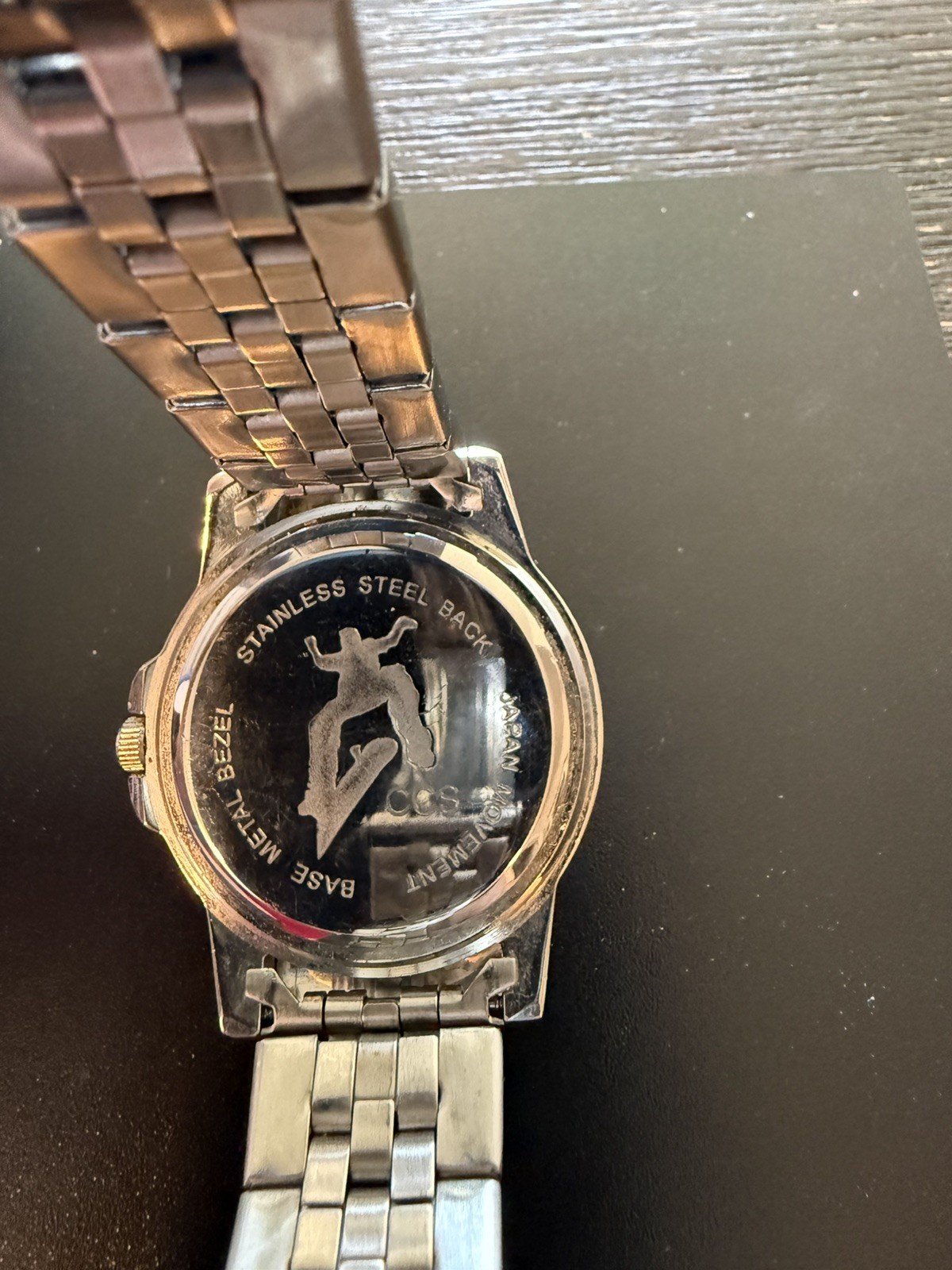 Vintage CCS Portable Timekeeper Skateboard Watch Stainless Steel Silver/Black