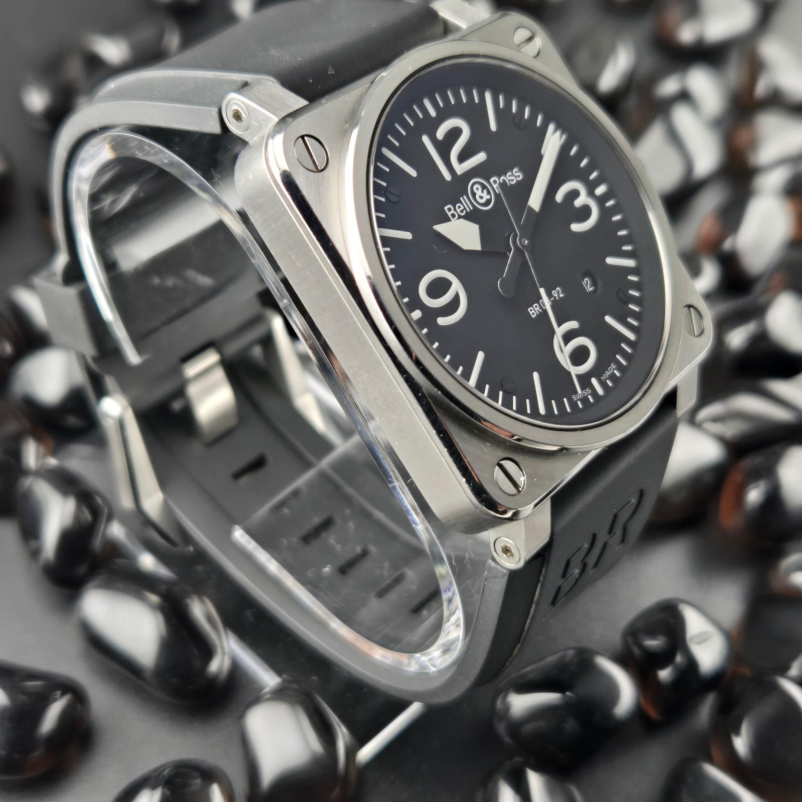 Bell & Ross BR03-92-S Aviation Military Date Men’s Watch Black Dial Case 42mm US
