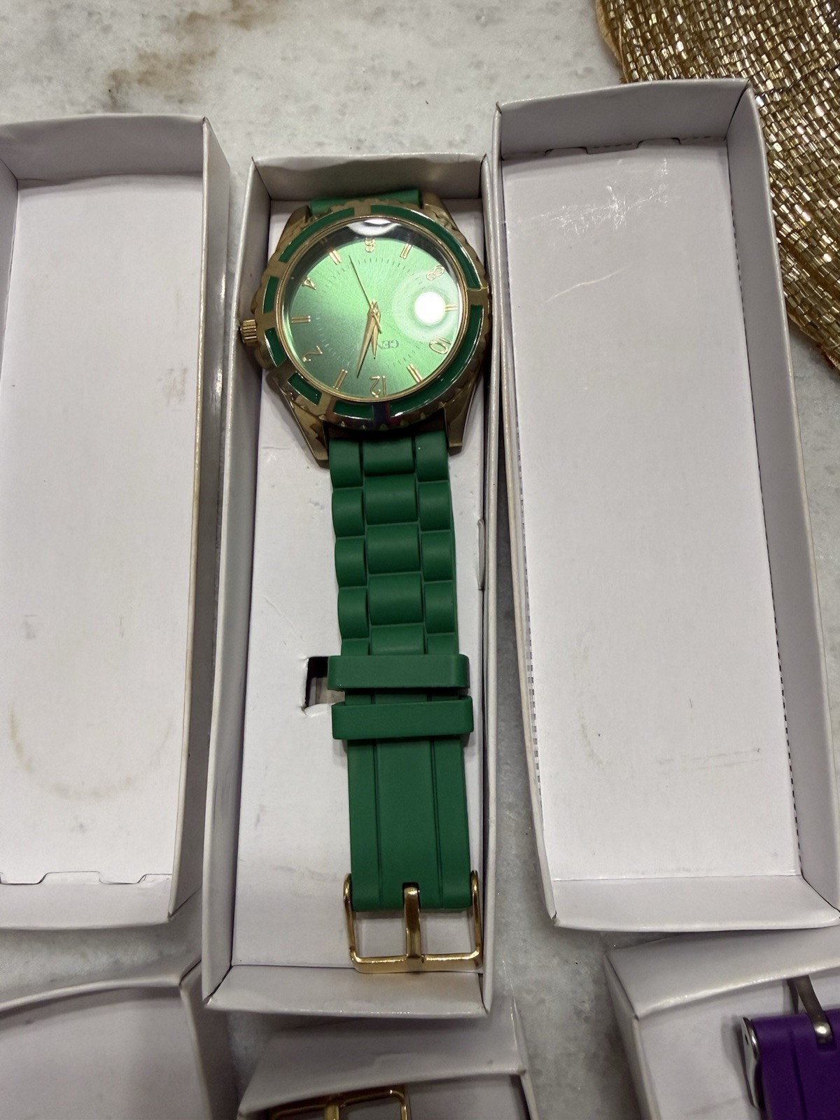 Geneve Quartz Analog Wristwatch Silicone Strap Assorted Colors w/ Box