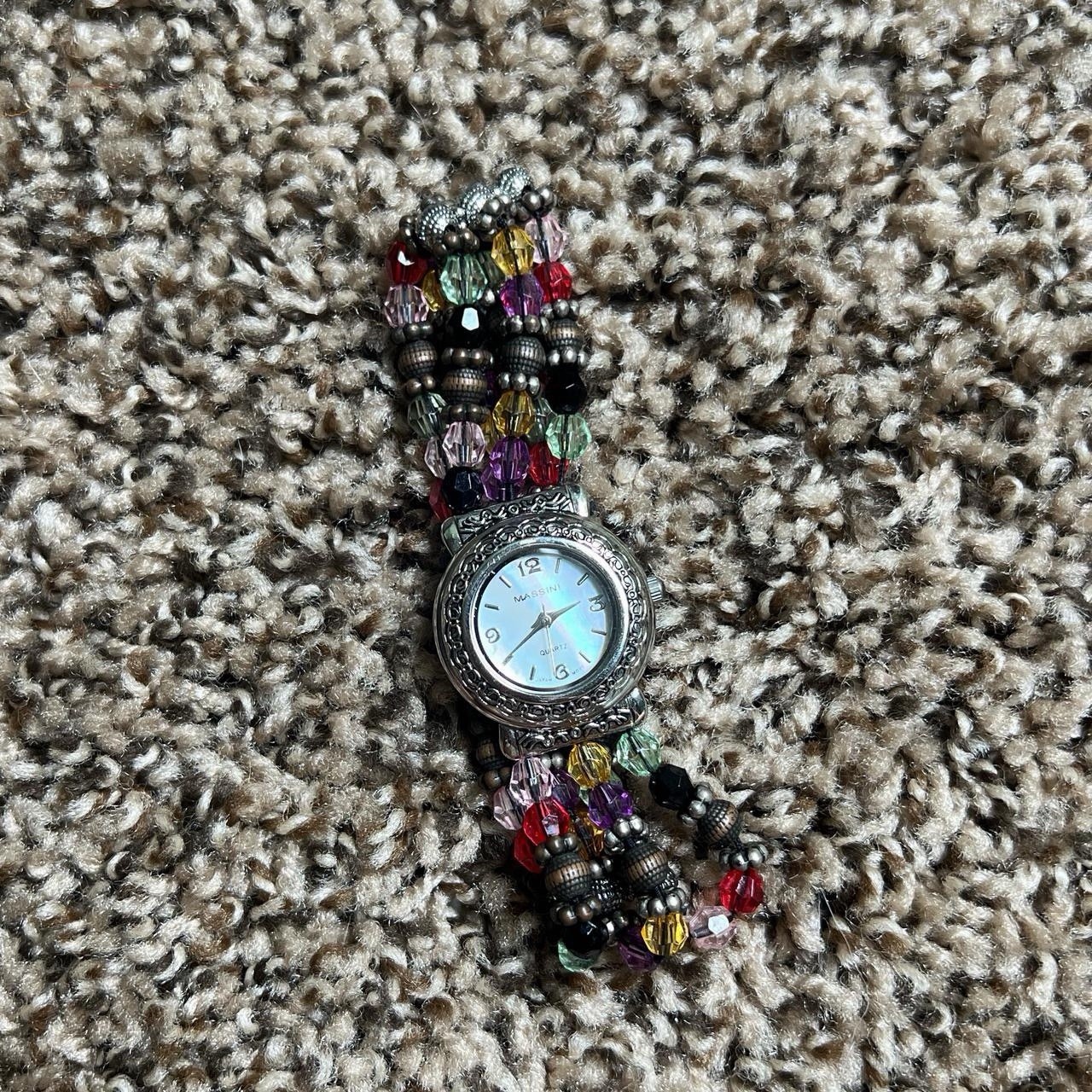 Massini Quartz Watch Bracelet Multicolor Bracelet Rare Vintage Flawed
