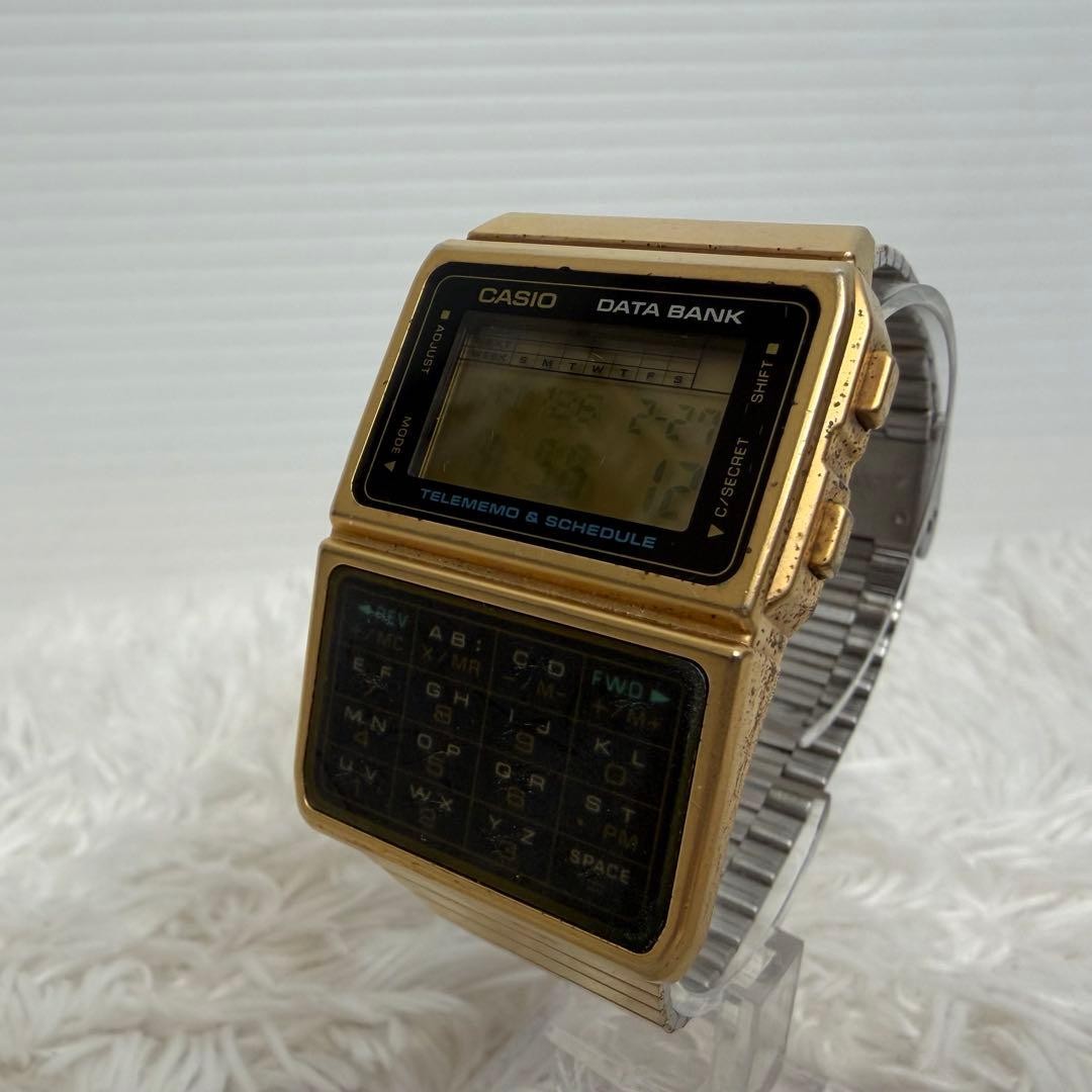 Rare CASIO DBC-610 Data Bank Gold Vintage Watch Functional