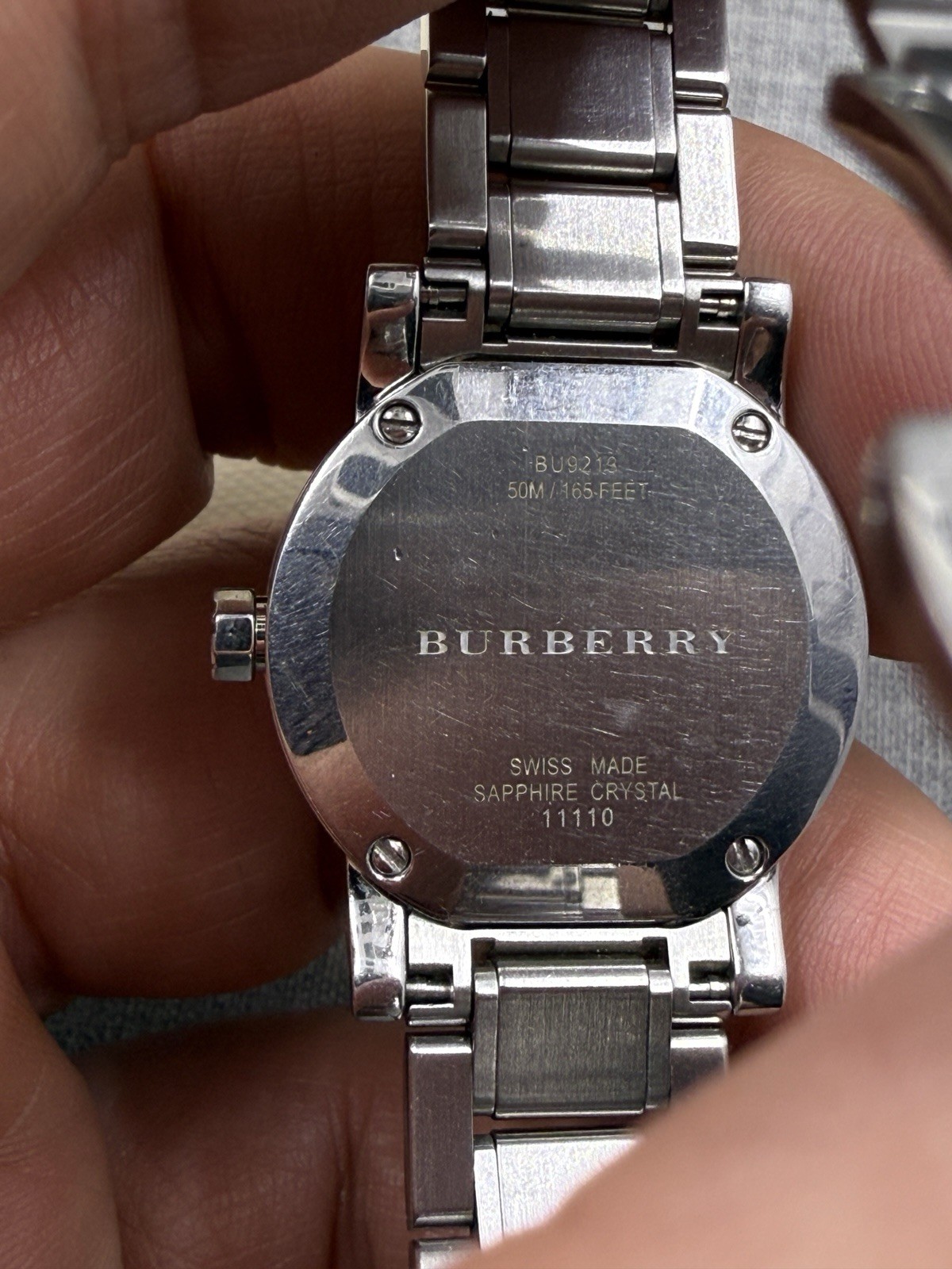 Ladies Burberry The City Diamonnd Dial Silver 26mm Quartz Watch BU9213