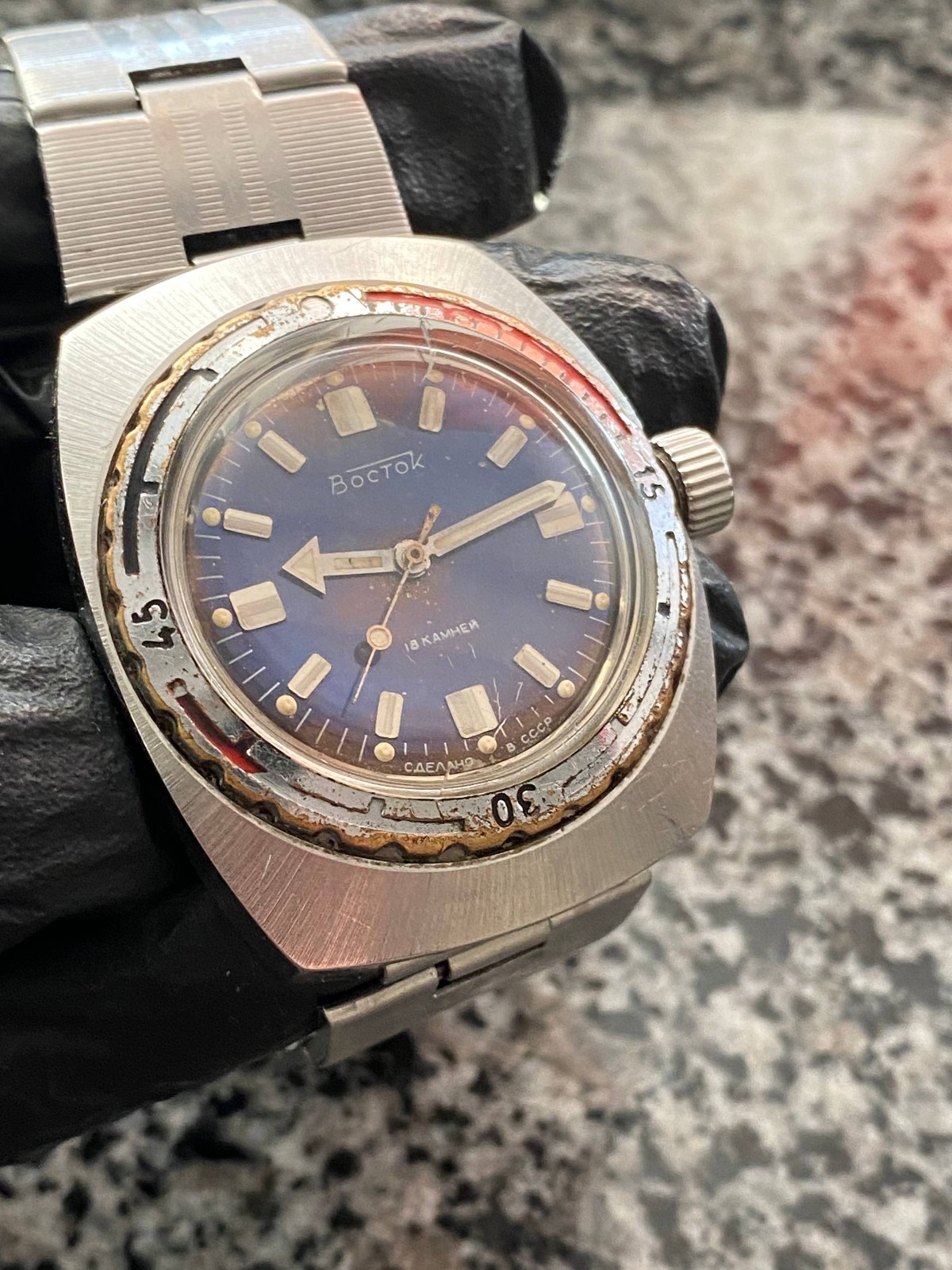 Vintage Vostok Amphibia 200m Vintage Watch Soviet USSR Mechanical Wristwach Rare