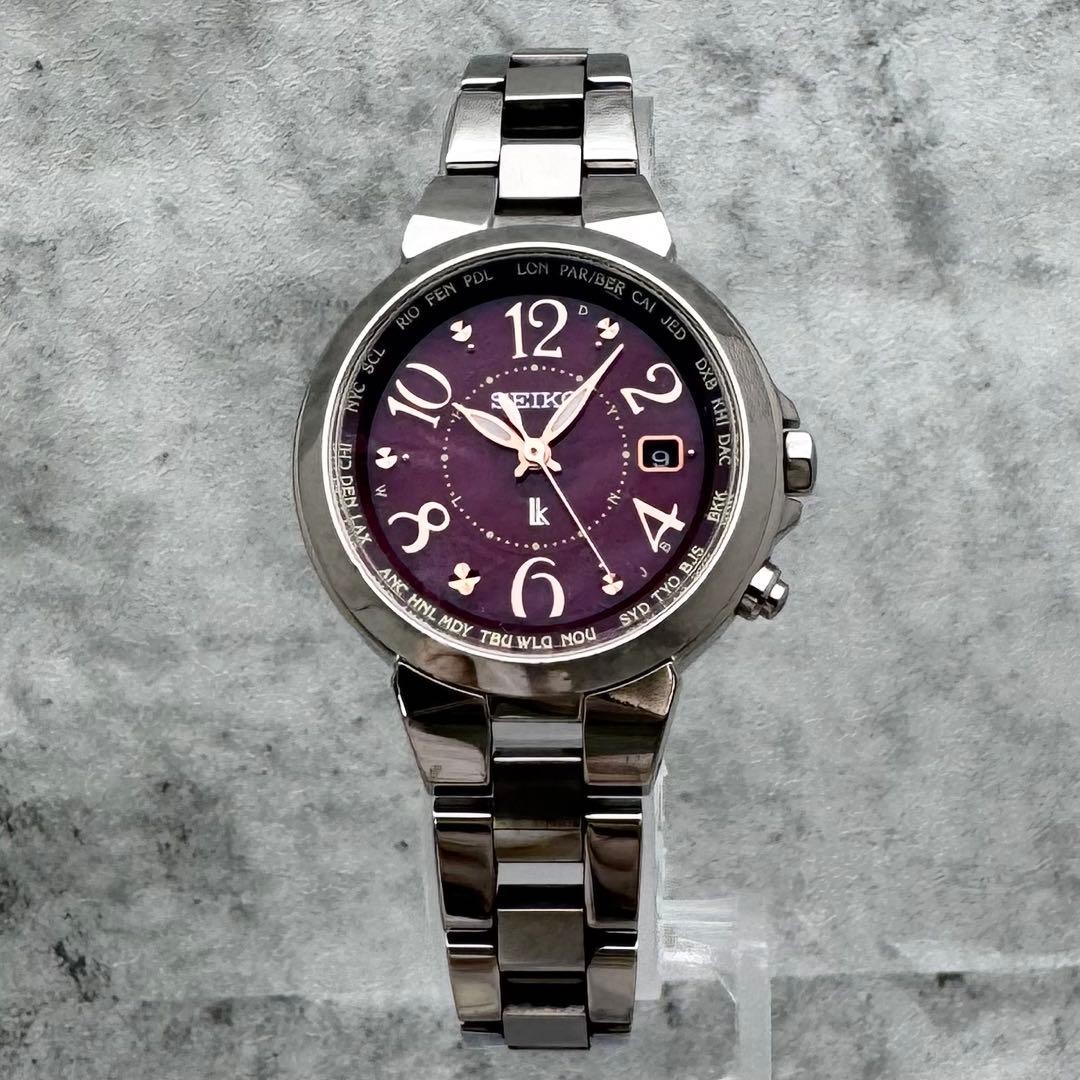 Seiko Lukia 1B25-0AC0 Solar Titanium Burgundy Women’s Watch