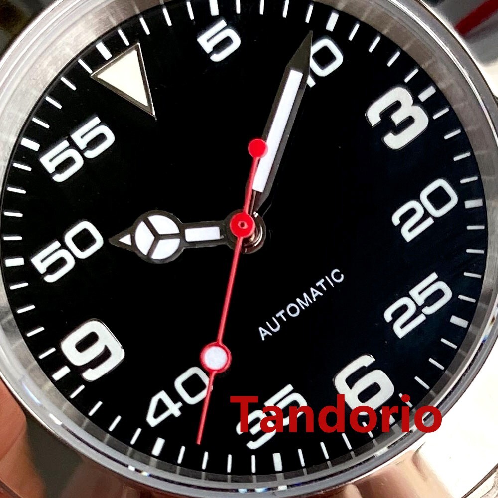 39mm Bliger Black Dial Sapphire Crystal NH35A Automatic Men Watch Polished Bezel