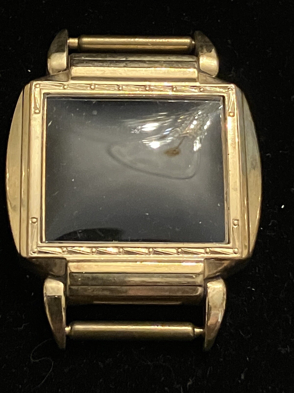 VINTAGE STAR WATCH CO. SQUARE CASE, LUGS, CRYSTAL & BACKING NOS-37MM, 10K RGP