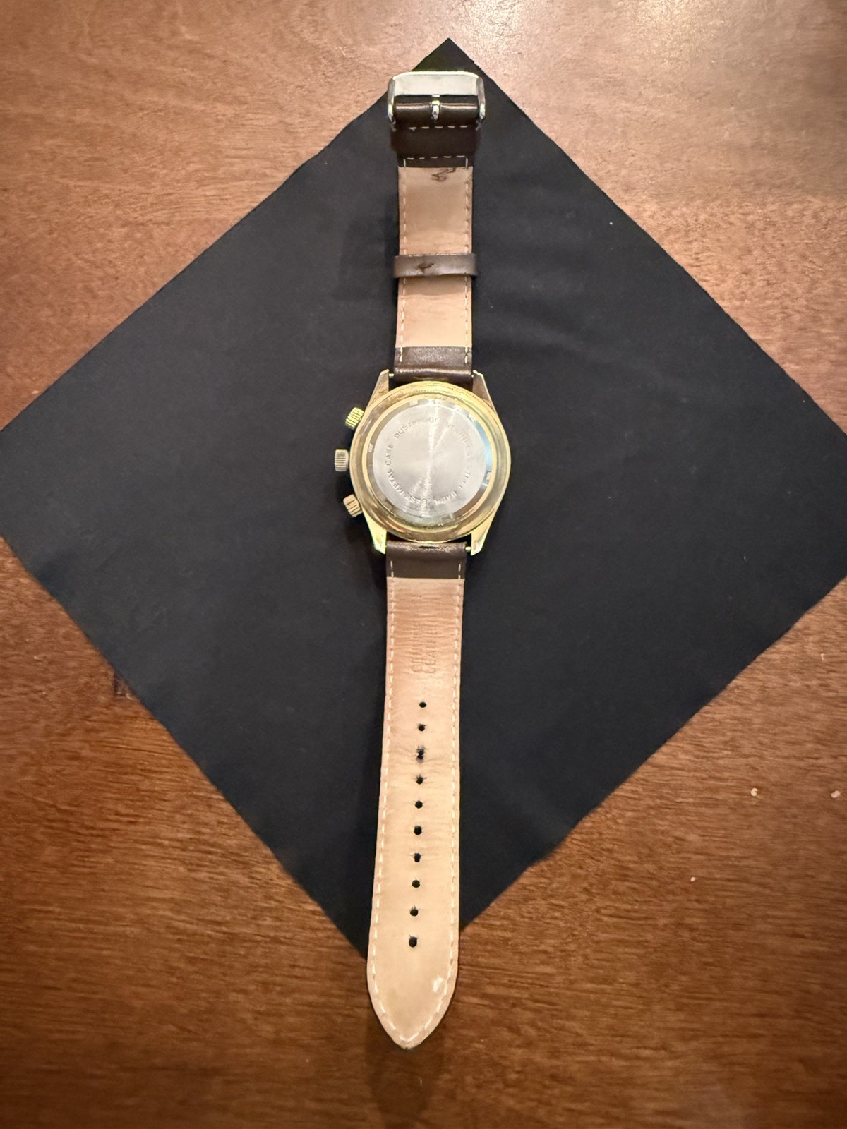 Gold Remington Electra Worldtimer Rotating Inner Bezel Manual Swiss Watch 42MM