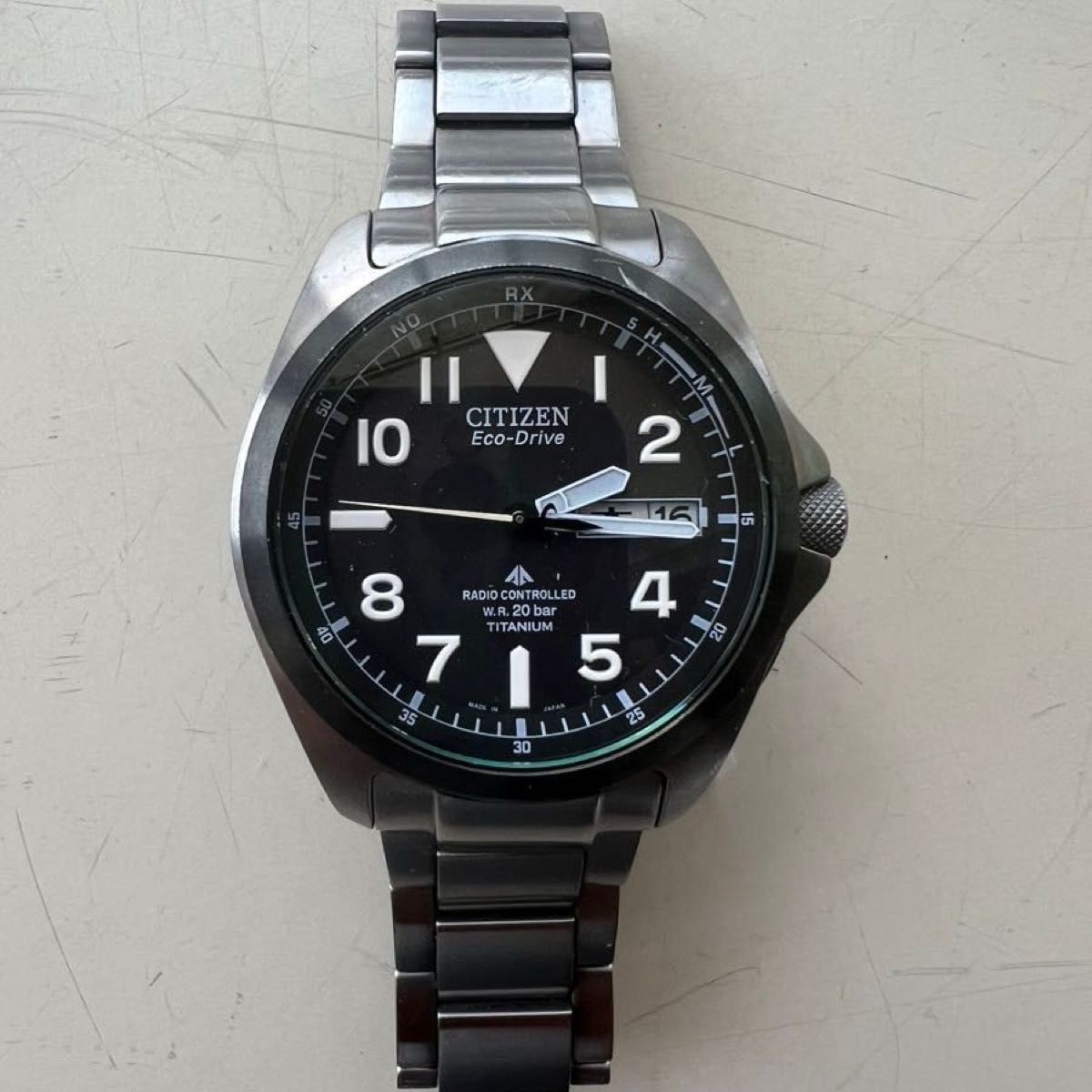 CITIZEN Eco Drive Titanium Radio Watch Wristwatch Manual Extra Links