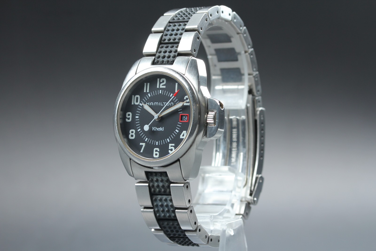 [Near MINT] Hamilton Khaki Action 6301 Black Dial Men’s Quartz Watch From JAPAN