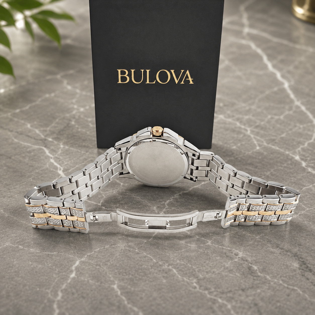Bulova Crystal Octava 98C133 Men’s Gold Silver Two-Tone Quartz Watch 41.5mm