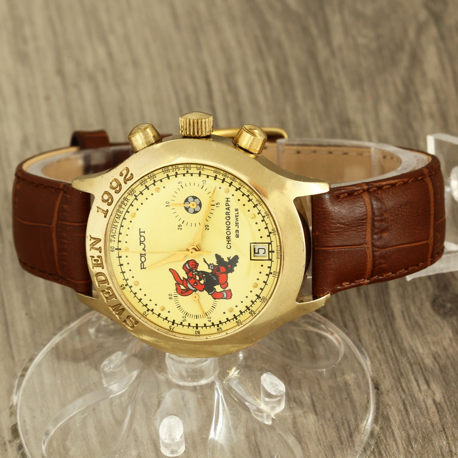 Poljot 3133 Sweden 1992 UEFA European Football Championship chronograph watch