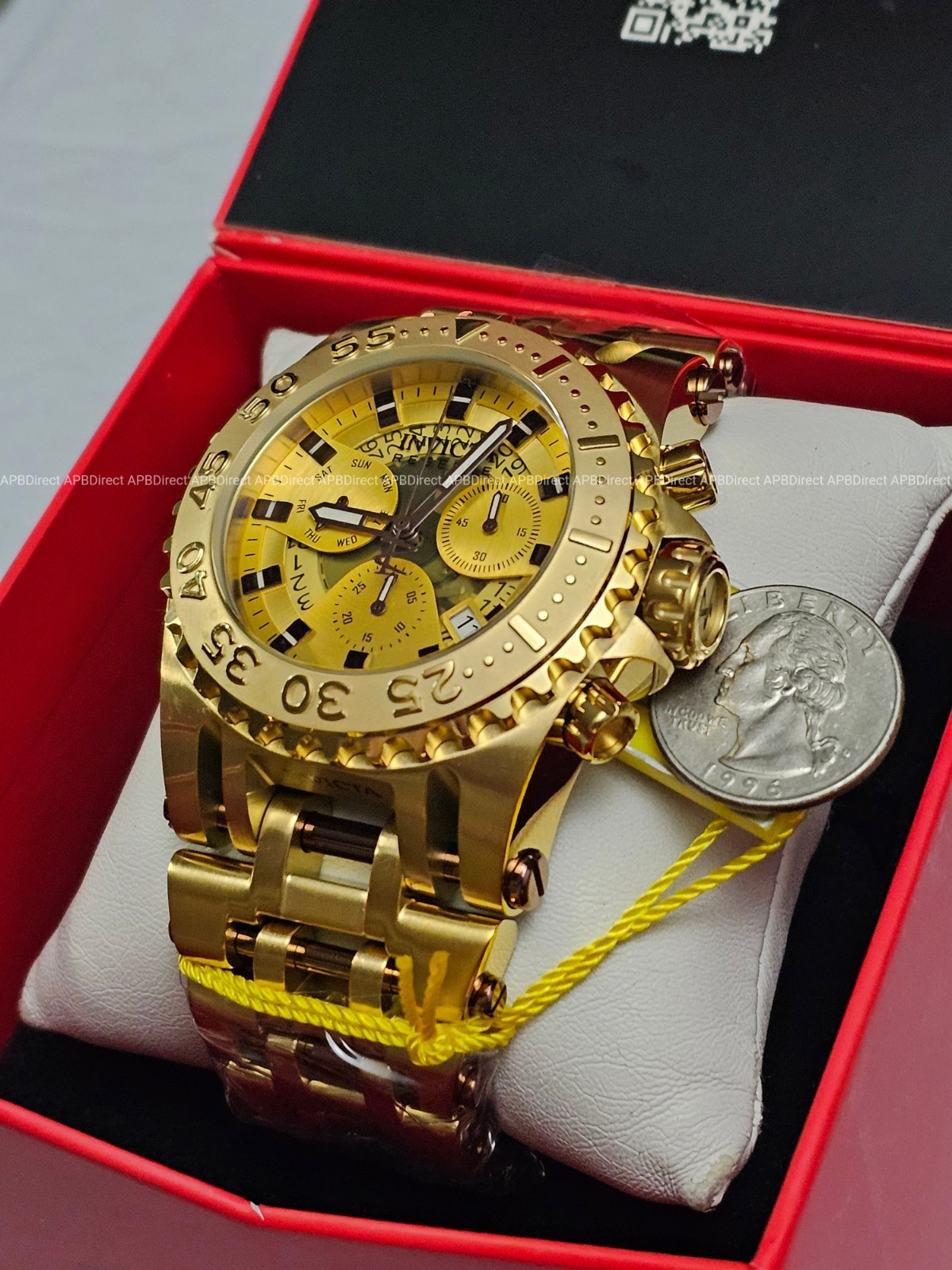 Invicta – Reserve CHAOS Gold LABEL – Swiss Z60 Chrono Gold Plated SS Mens Watch