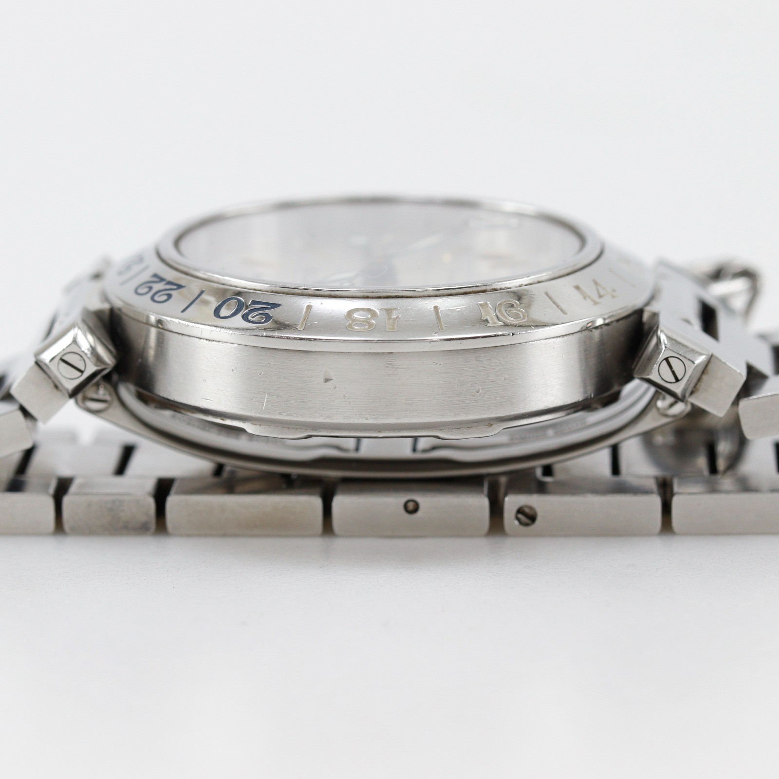 CARTIER Pasha C Meridian GMT Watches W31078M7 SilverDial Stainless Steel M…